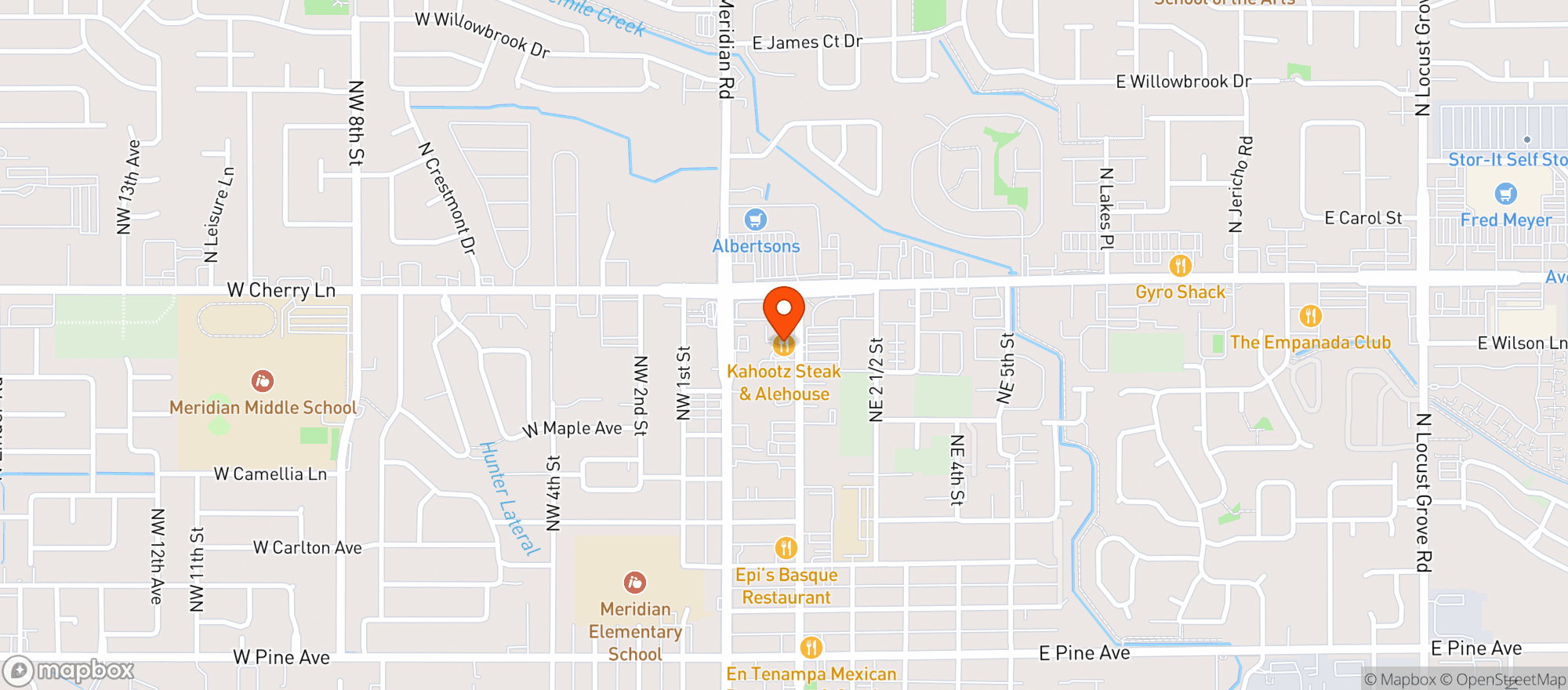 Map showing Kahootz Steak & Ale House