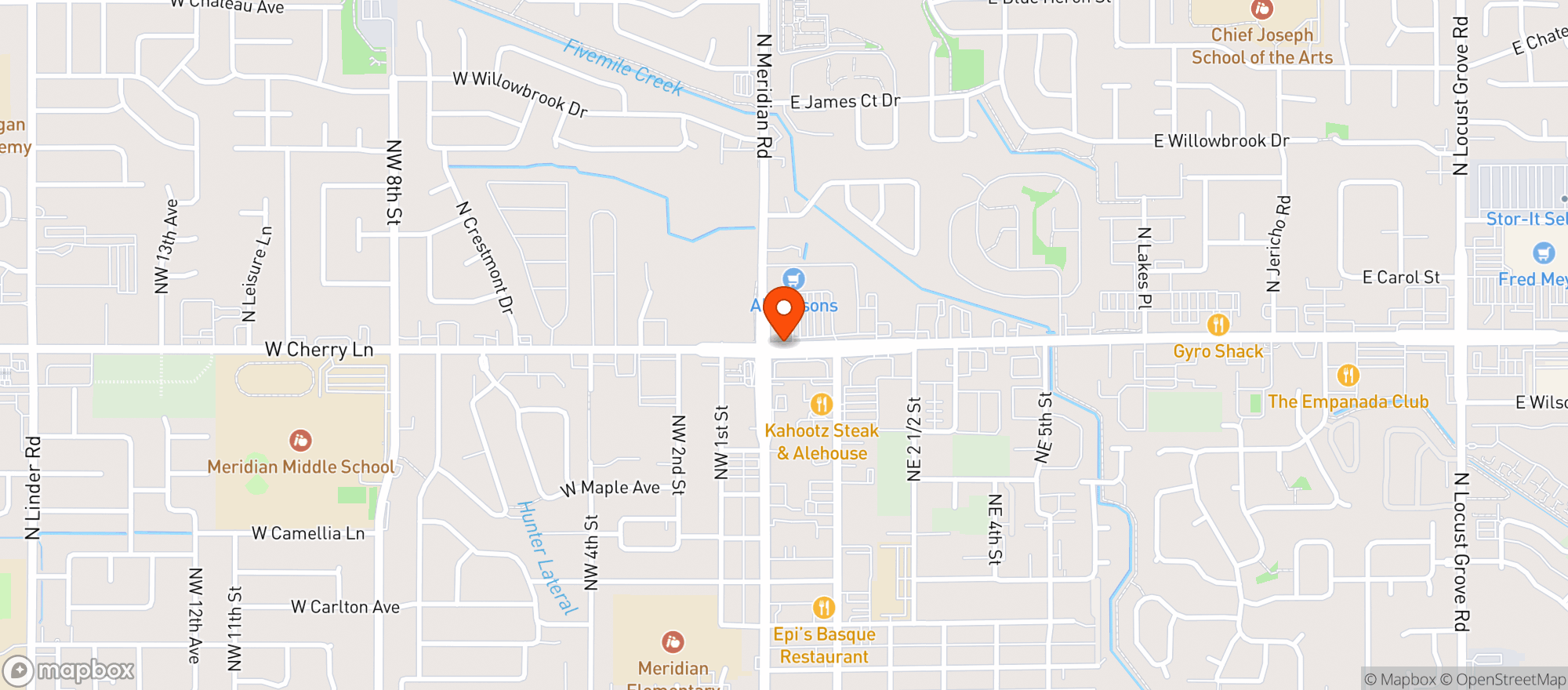 Map showing Albertsons