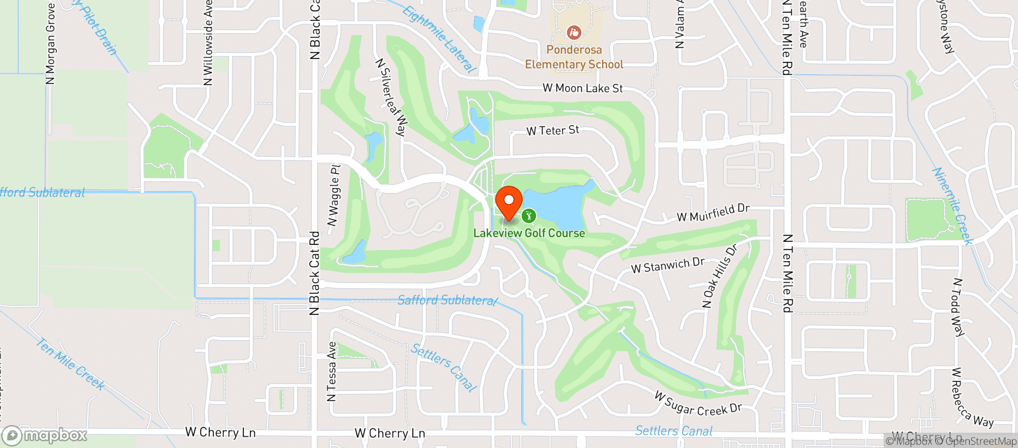 Map showing Roosters Tavern On The Green