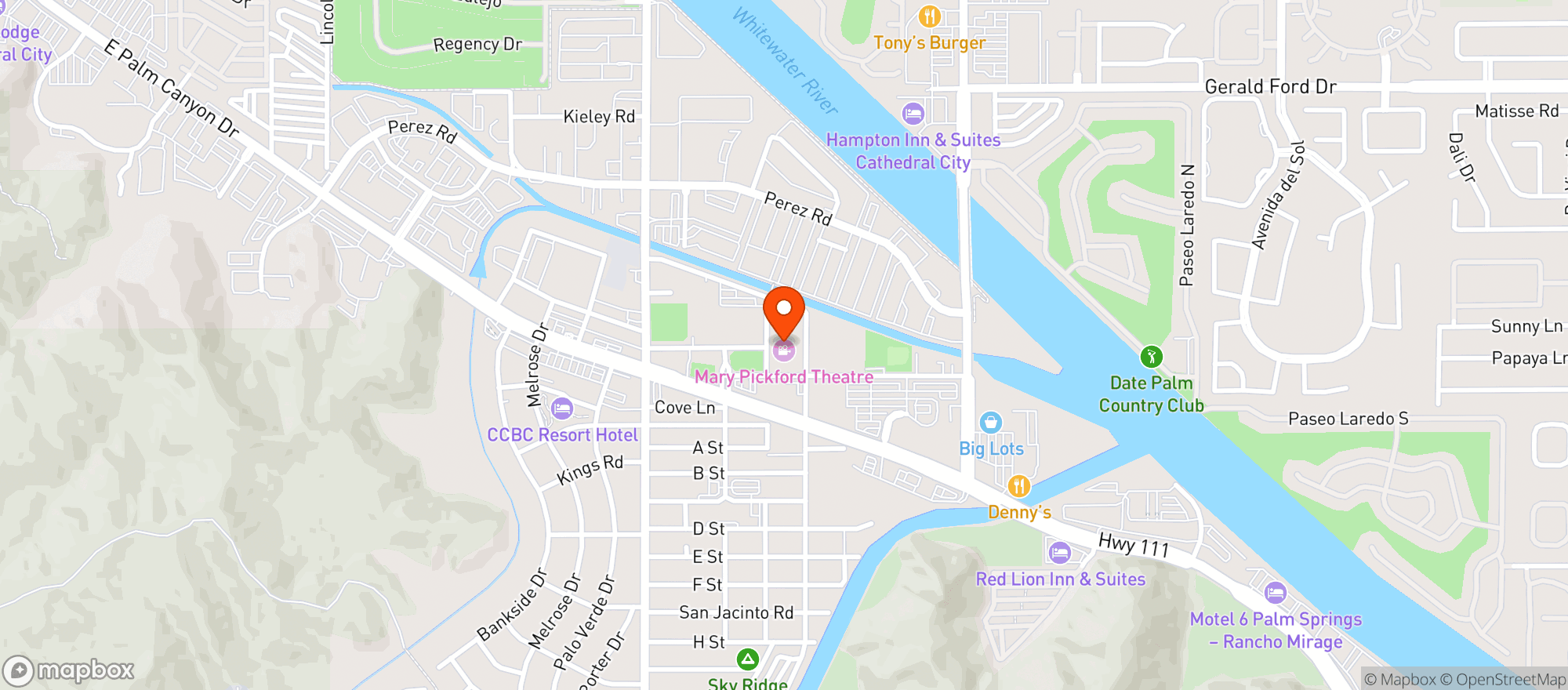 Map showing Mary Pickford Theater