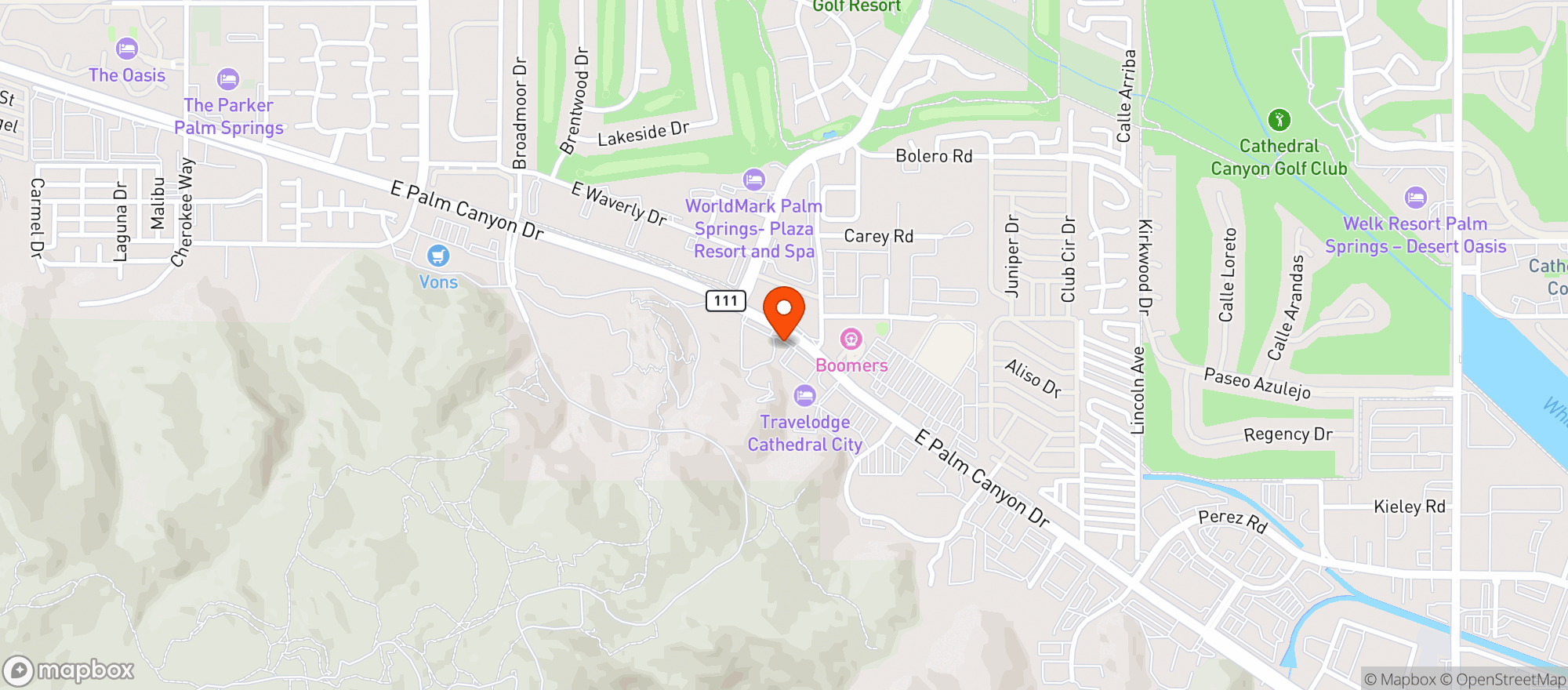 Map showing Desert Kush - HWY 111