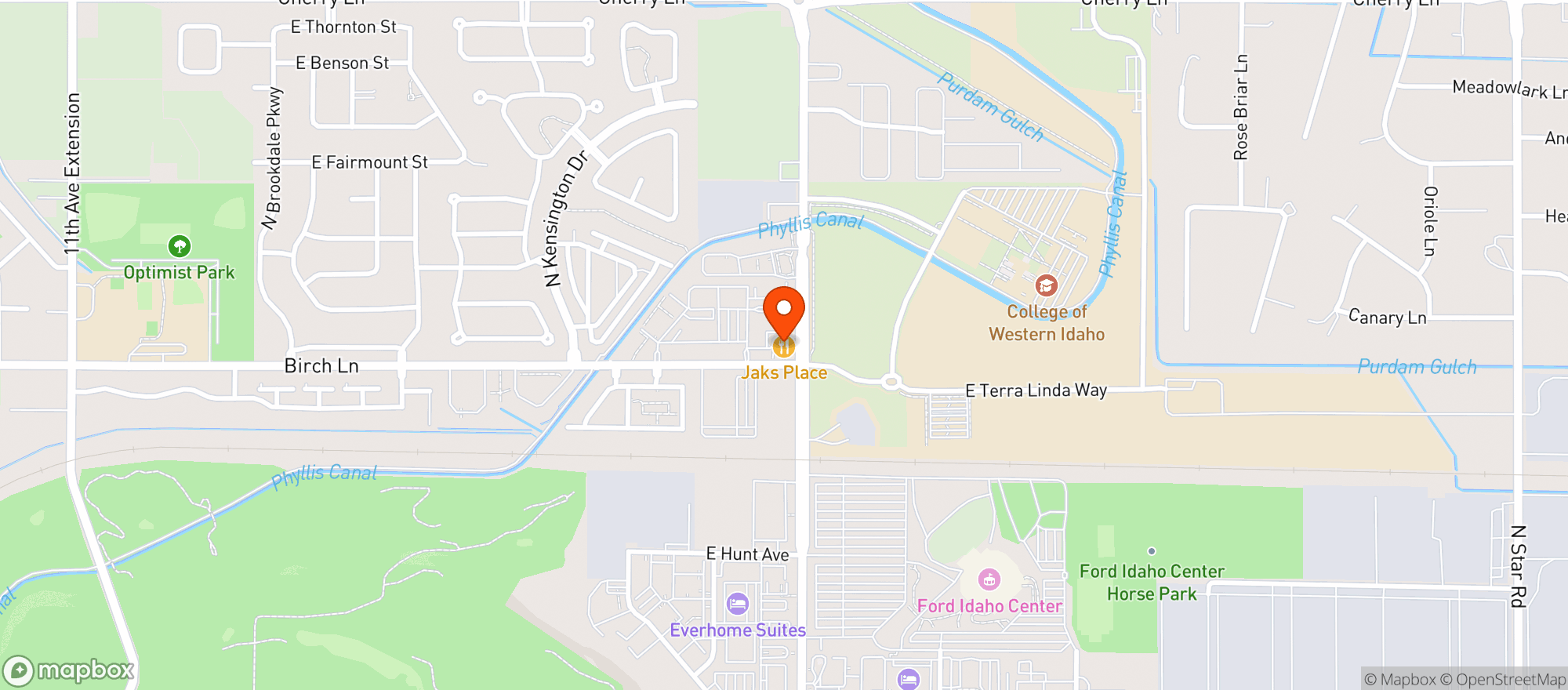 Map showing Jaks Place