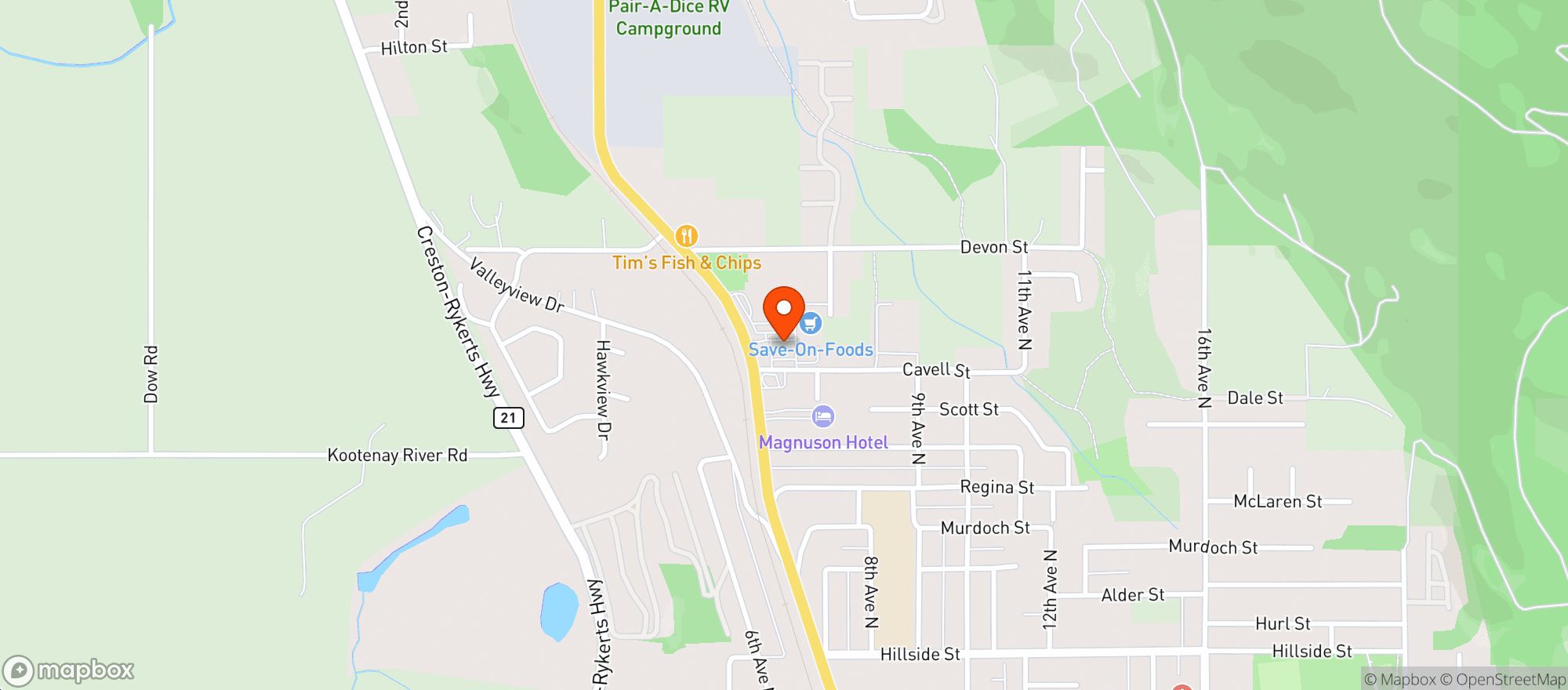 Map showing Save-On-Foods