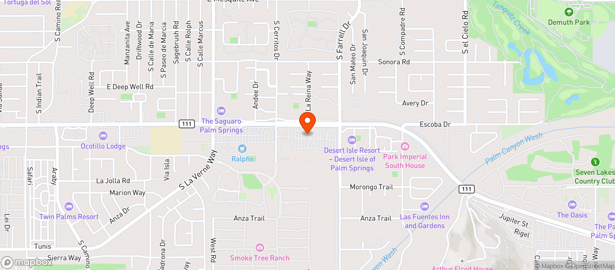 Map showing World Market Palm Springs