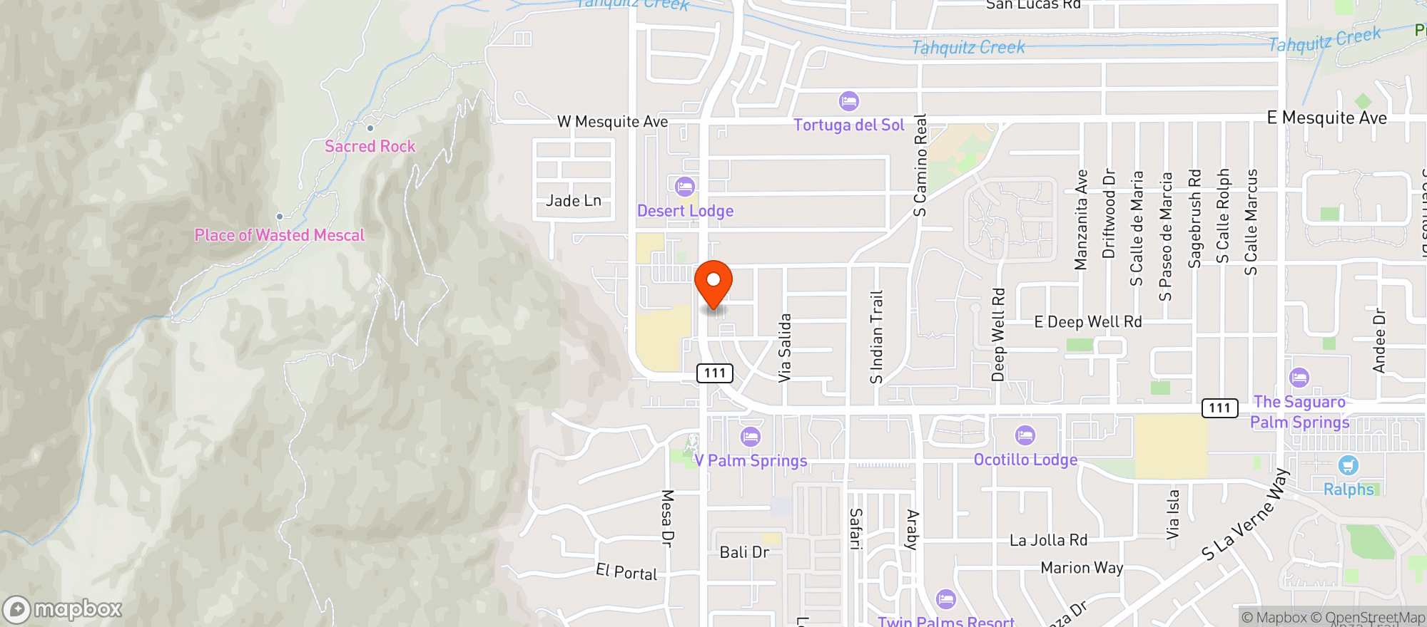 Map showing Off the Charts - Palm Springs