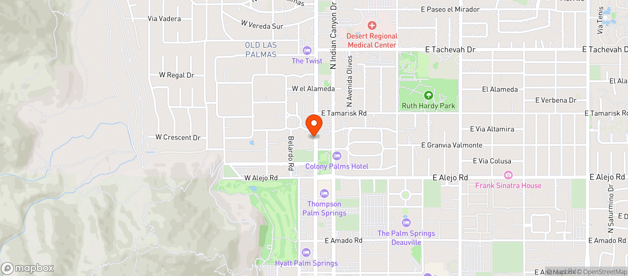 Map showing Perry's Fine Wines & Liquors - Palm Springs
