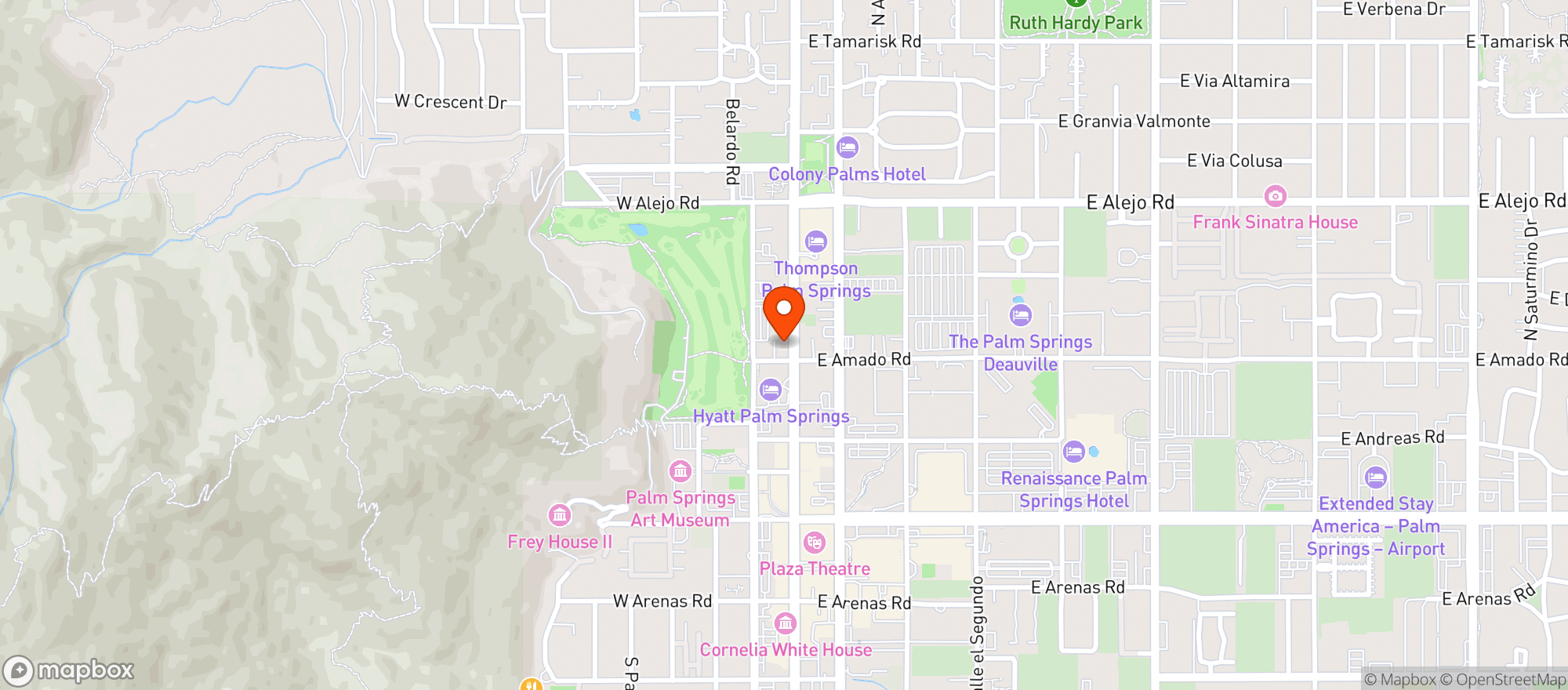 Map showing La Quinta Brewing Co. Palm Springs Taproom