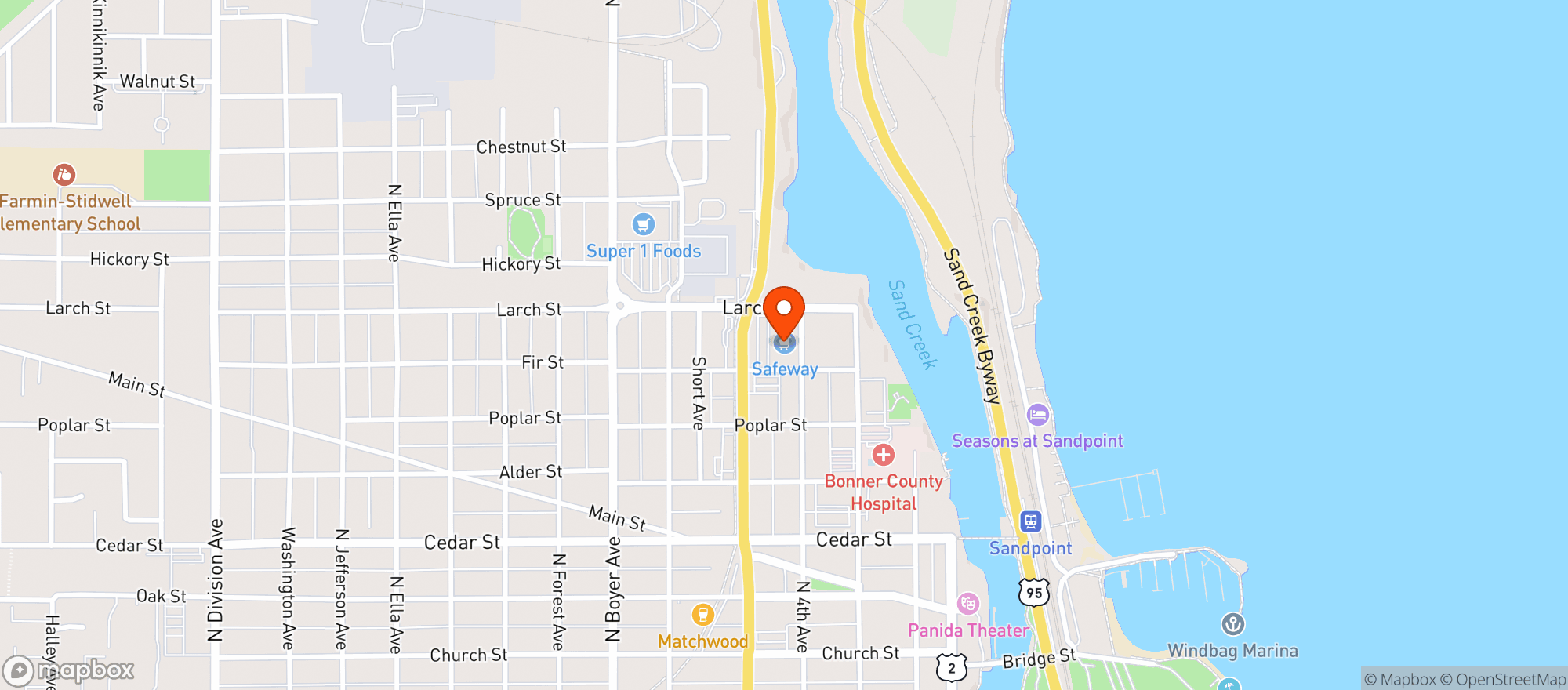 Map showing Safeway