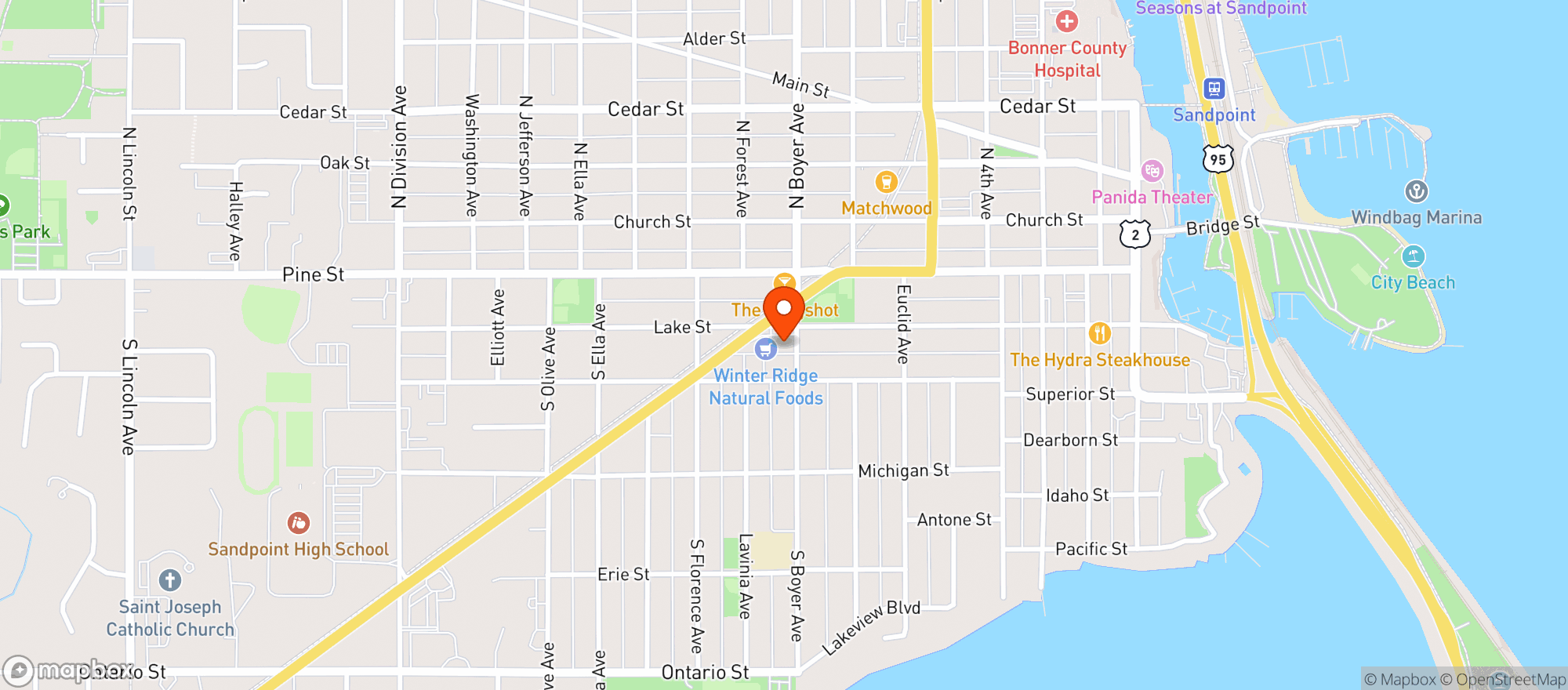 Map showing Winter Ridge Natural Foods