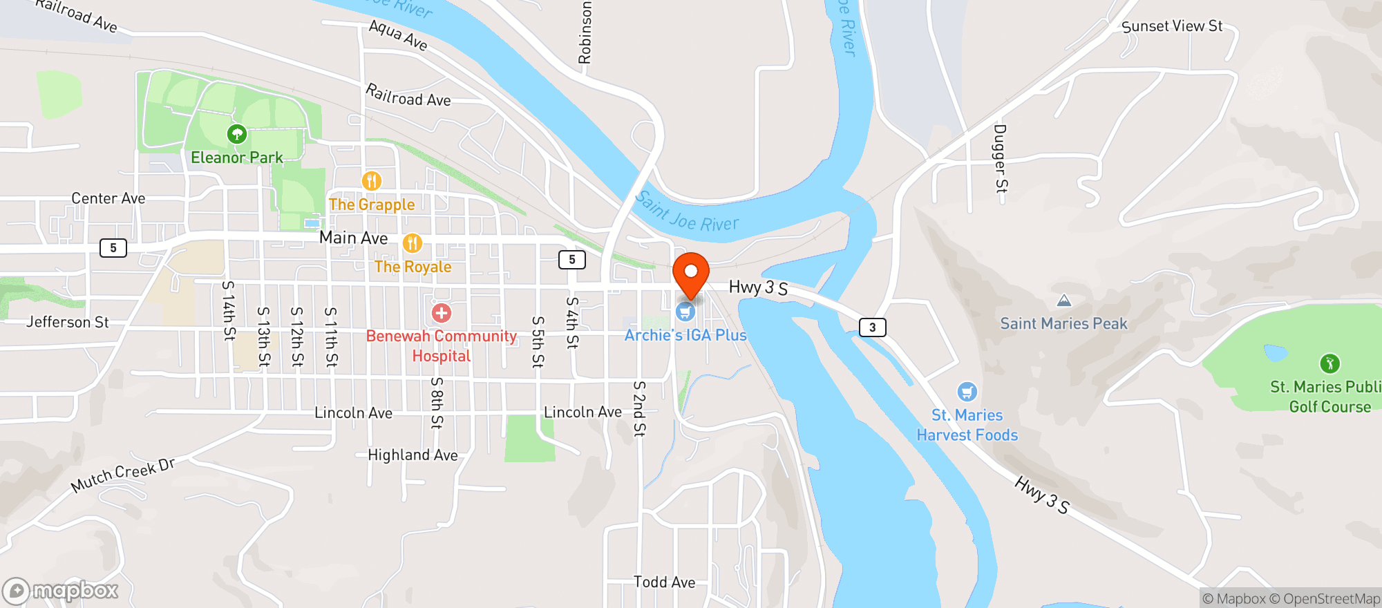 Map showing Archies Iga