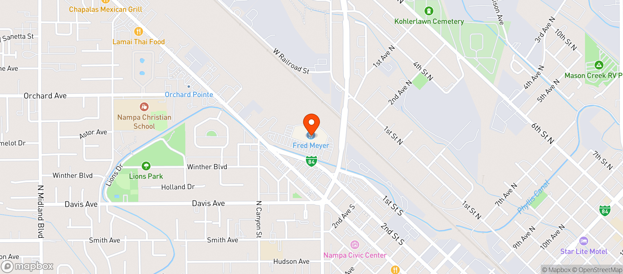 Map showing Fred Meyers (701) - 00226 - Nampa