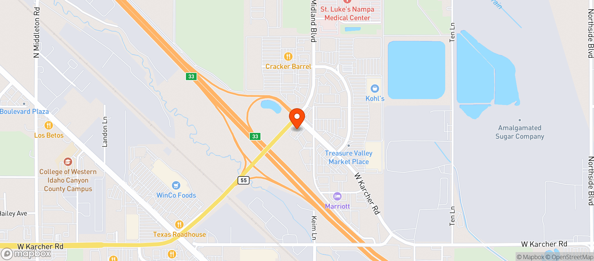 Map showing Vitamin Shoppe - Nampa