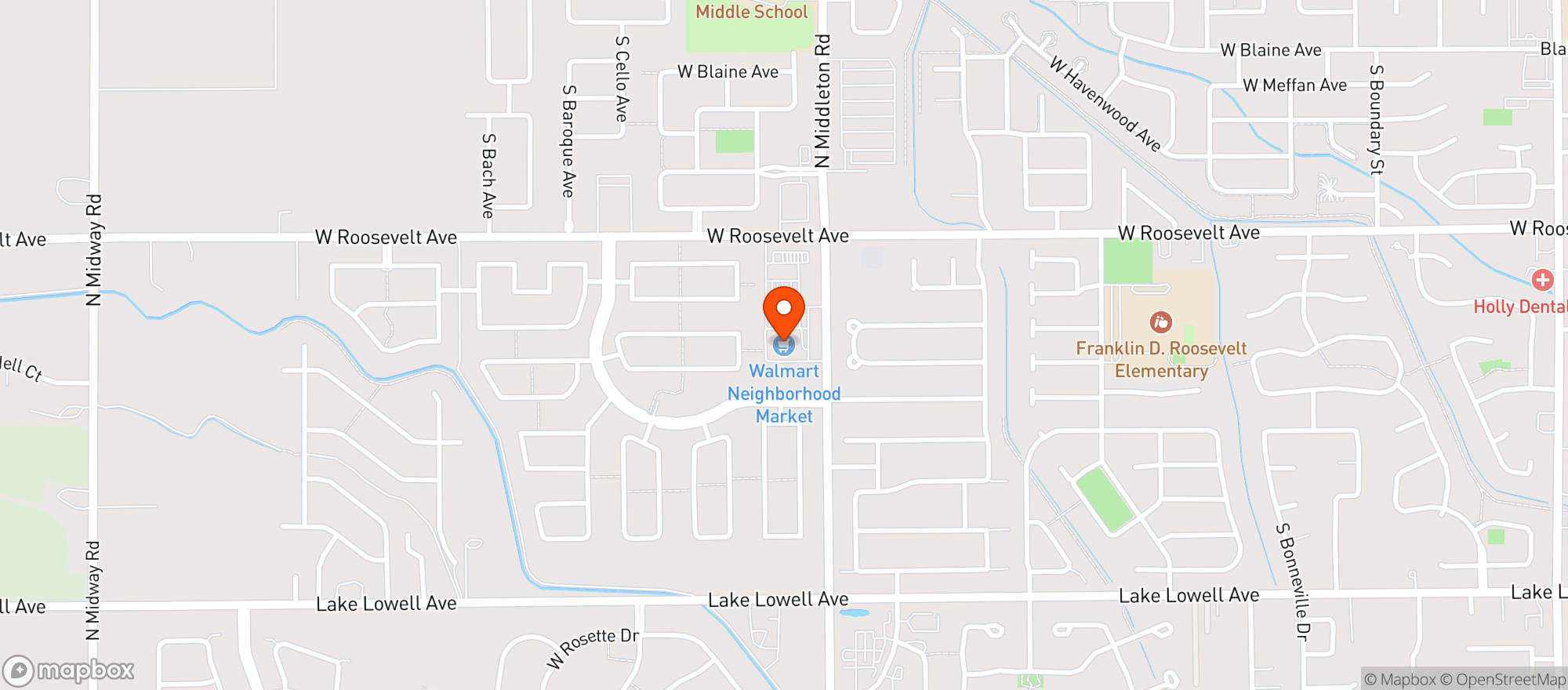 Map showing WALMART NEIGHBORHOOD MA #4180