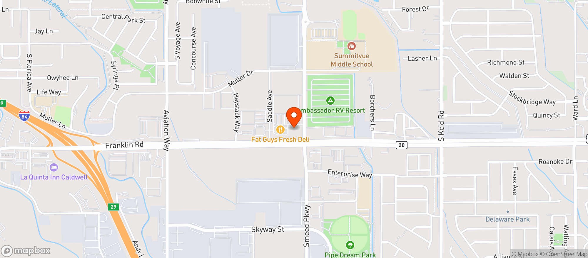 Map showing Maverik Country Store #5407
