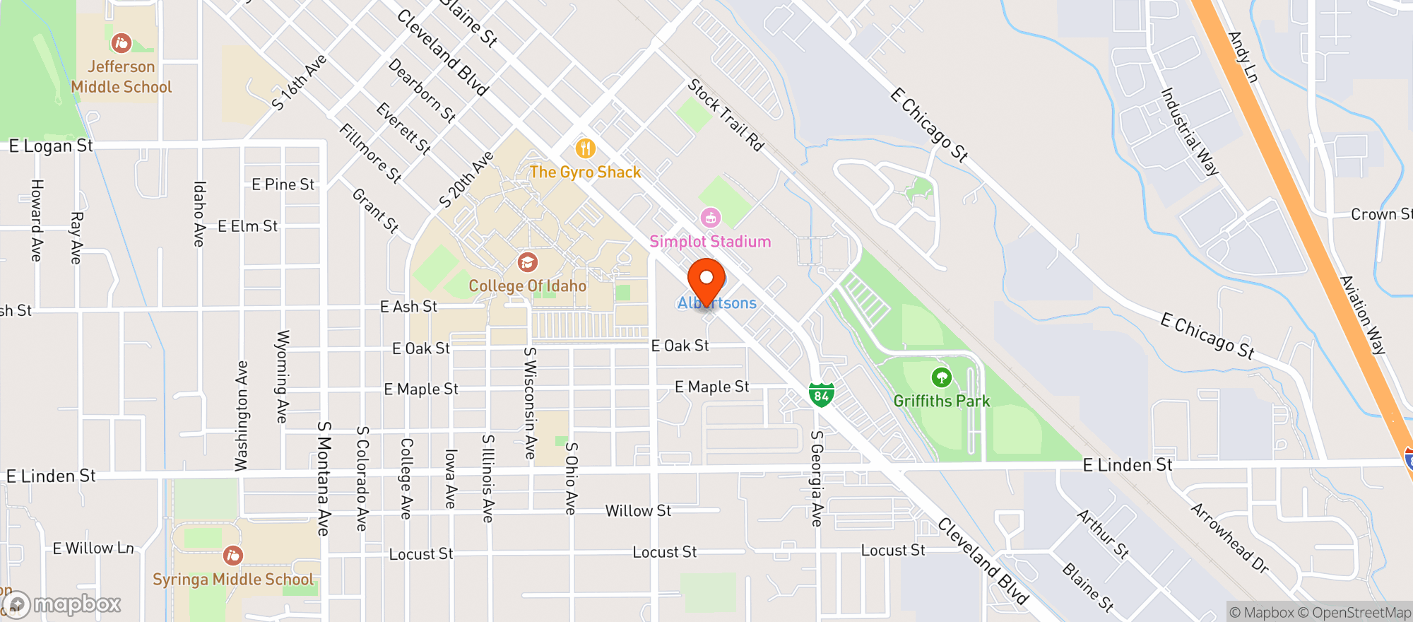 Map showing East Cleveland Beverage