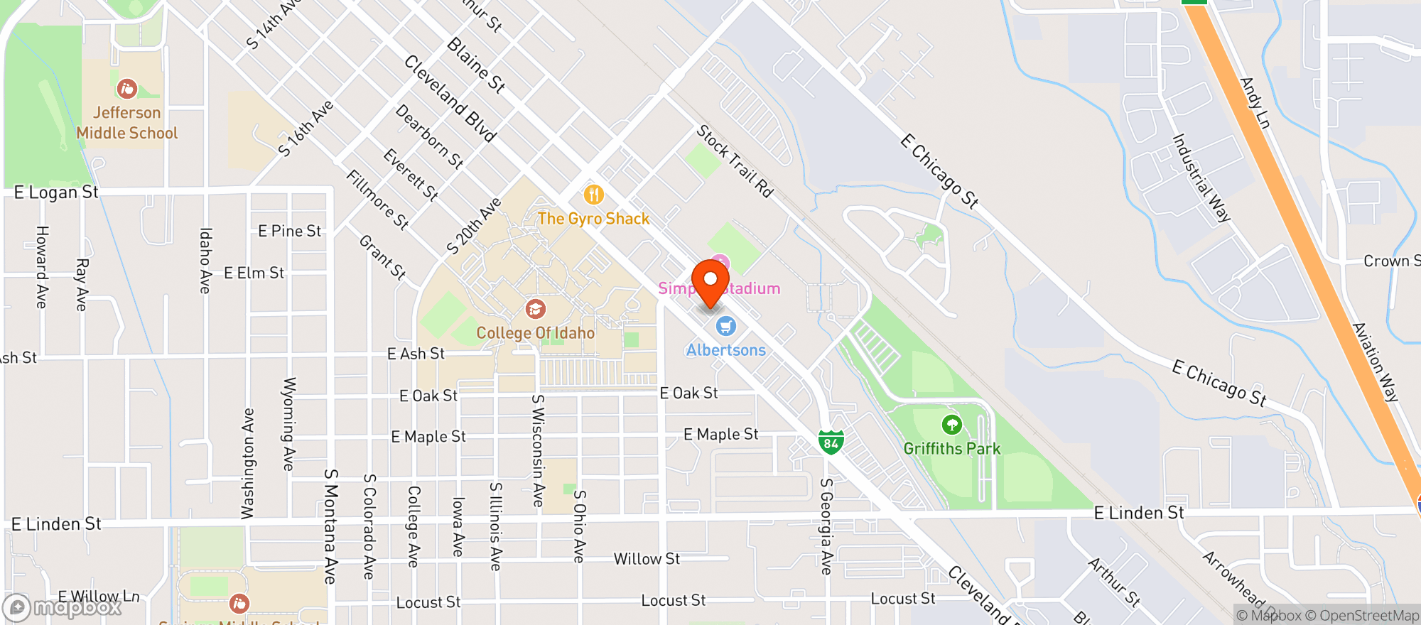 Map showing Albertsons