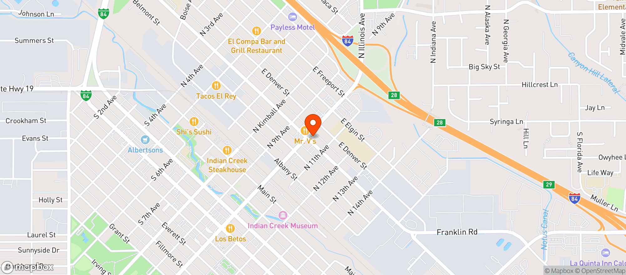 Map showing Jacksons Food Store