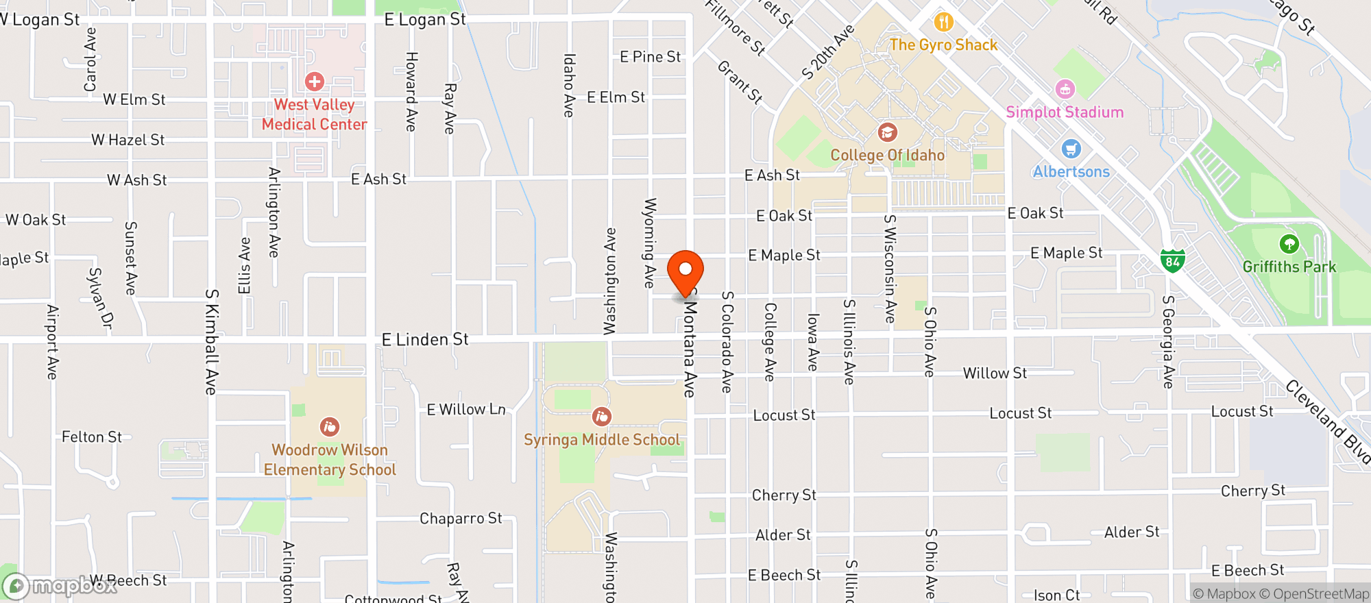 Map showing Jacksons Food Store