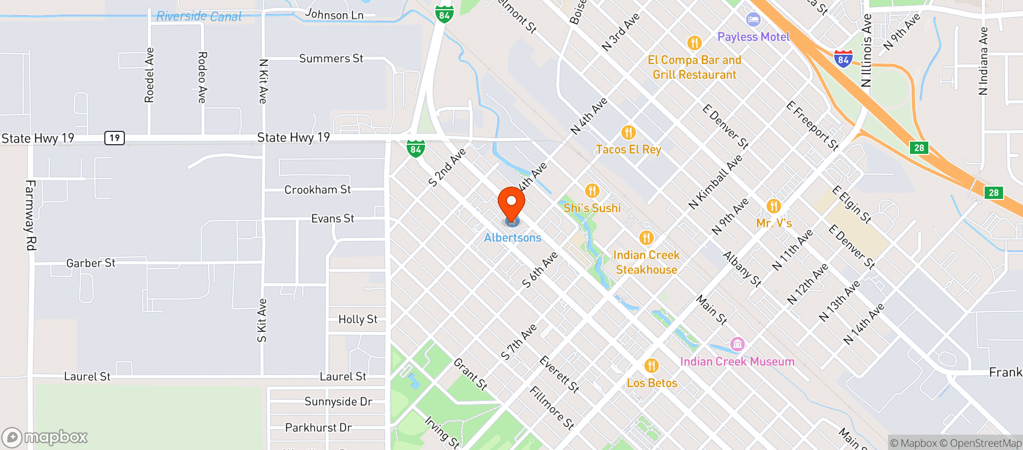 Map showing Albertsons