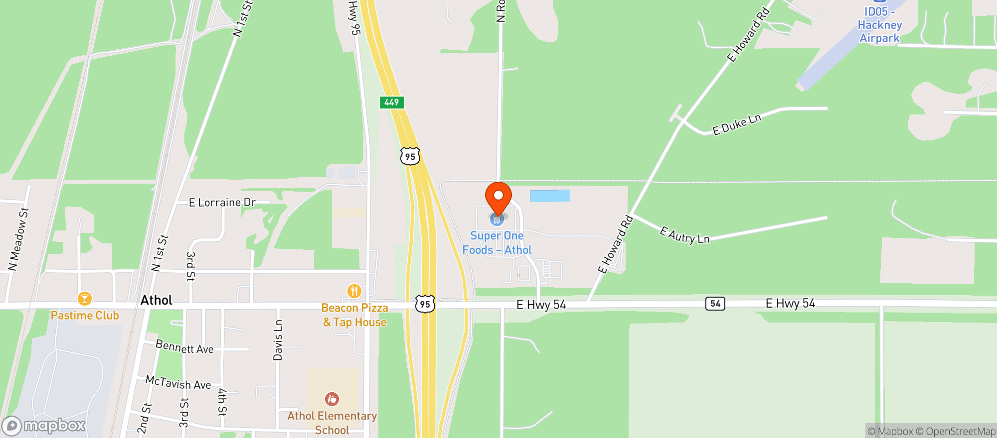 Map showing Super 1 - Athol