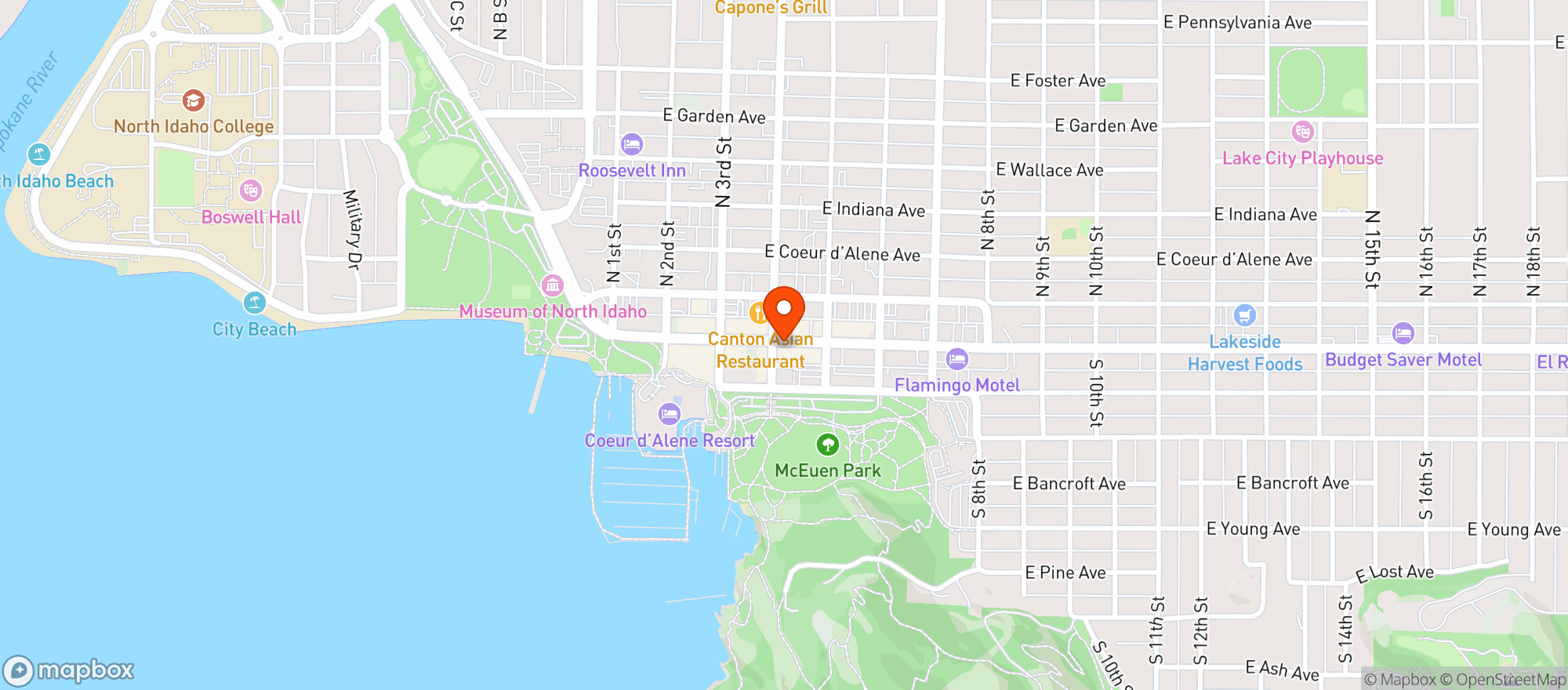 Map showing CDA Corner Store