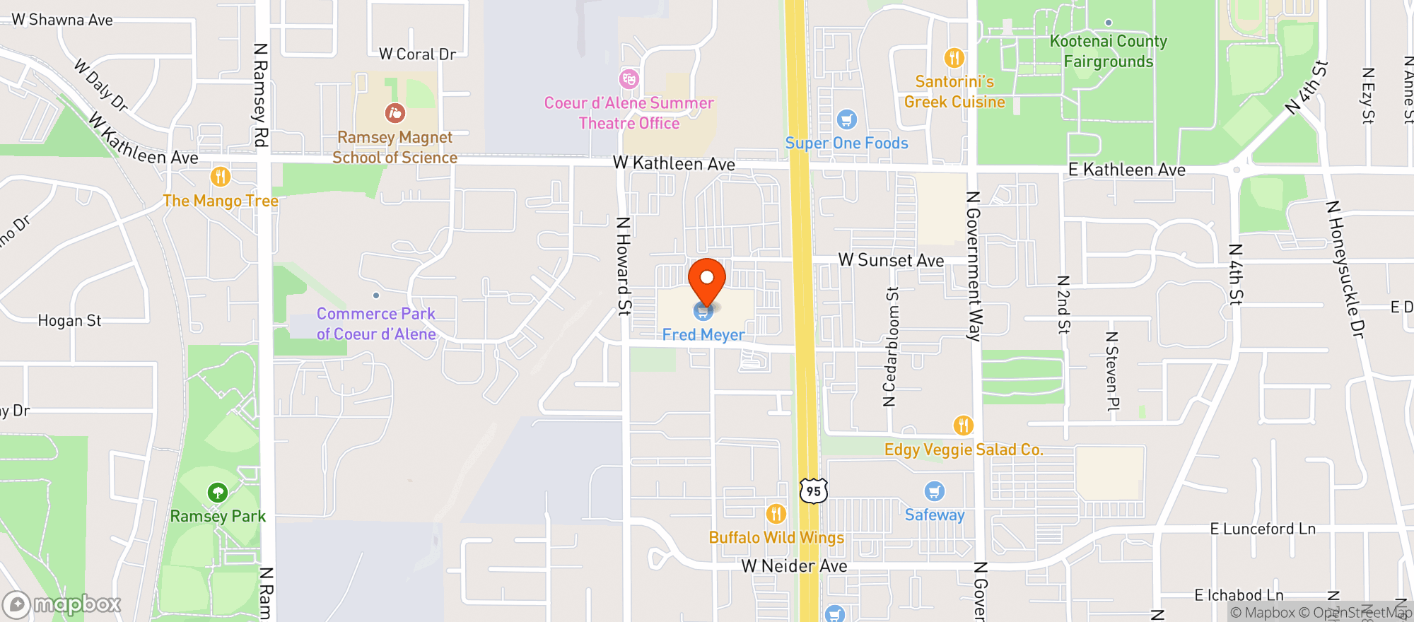 Map showing Fred Meyer