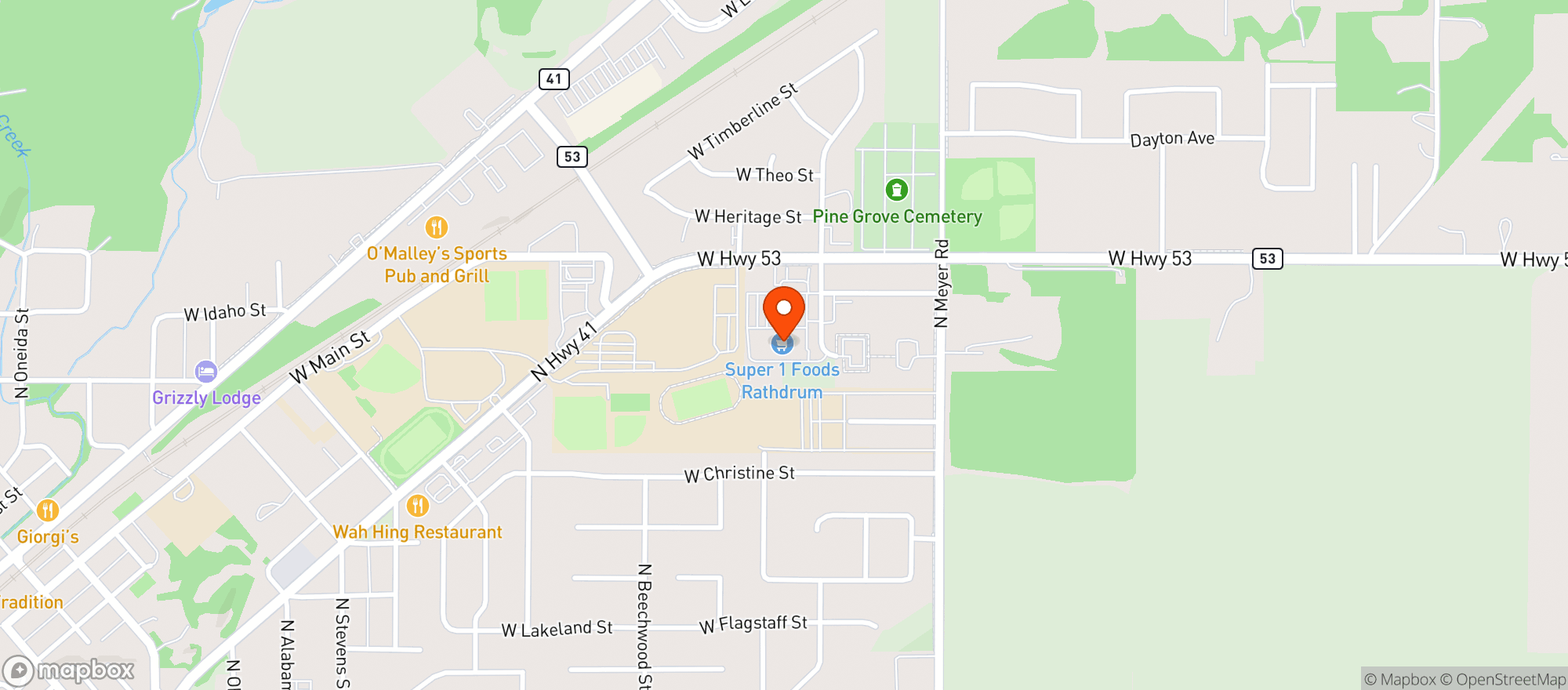 Map showing Super 1 - Rathdrum