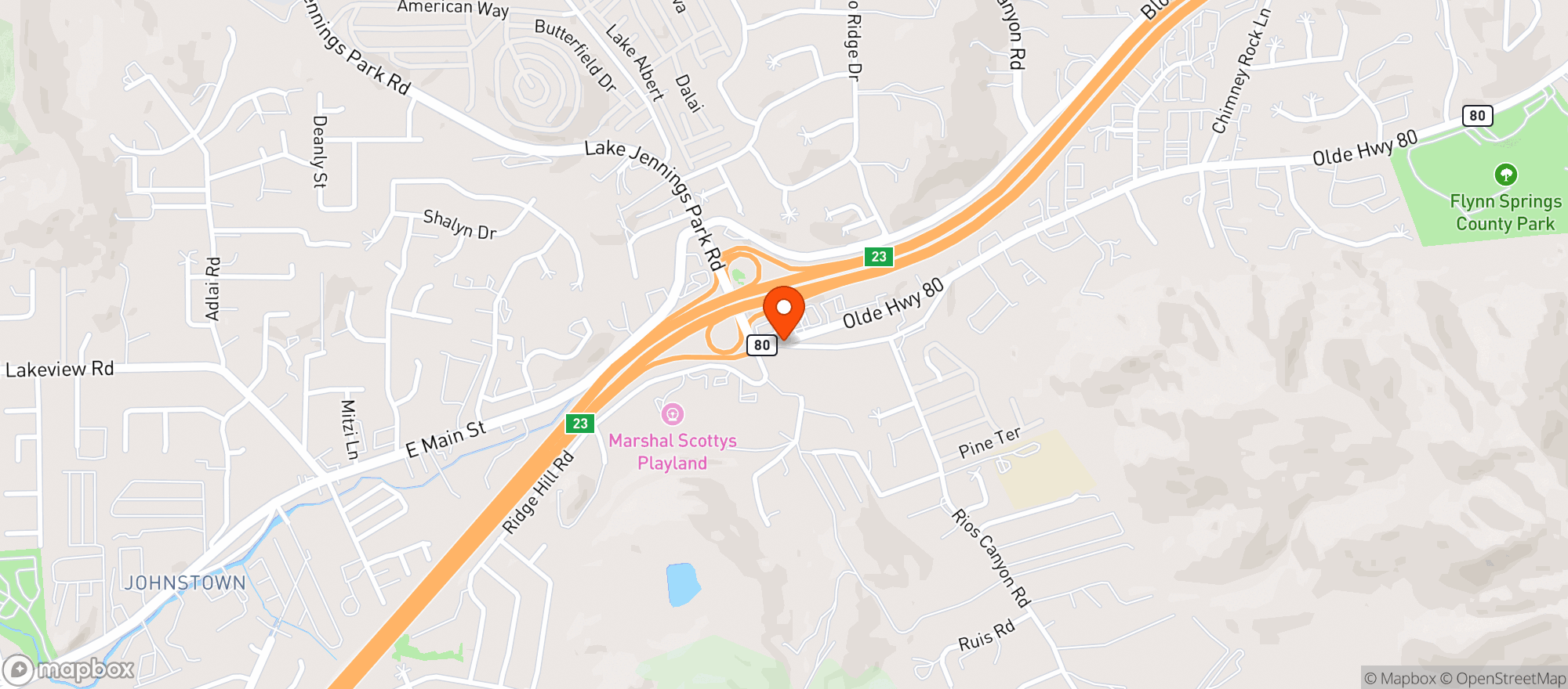 Map showing Marechiaros Italian Restaurant