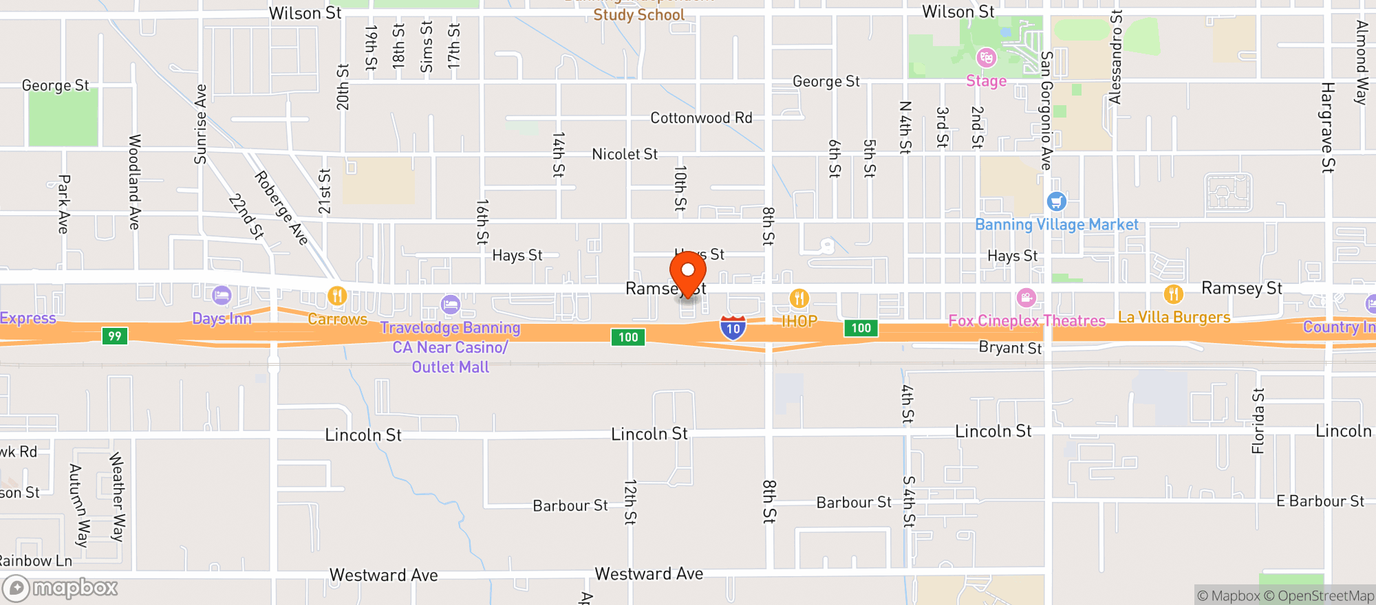 Map showing Harvest Corner