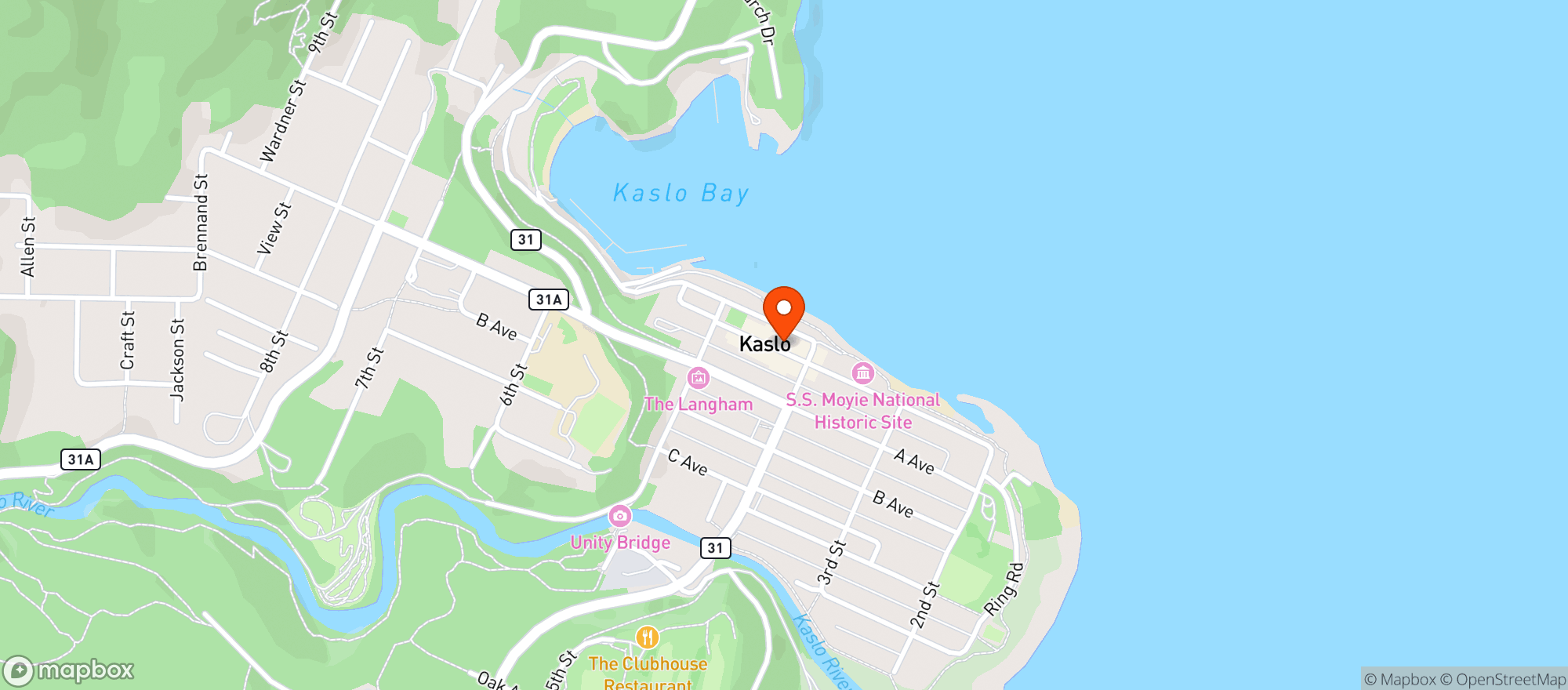 Map showing BCLIQUOR Kaslo