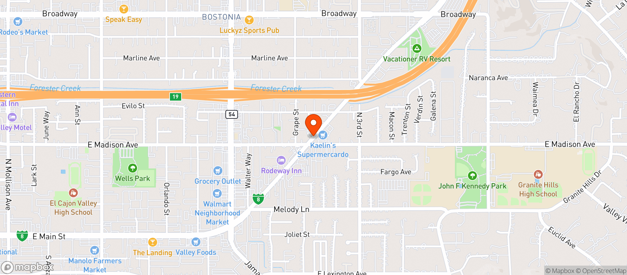 Map showing Bs Keg Beer