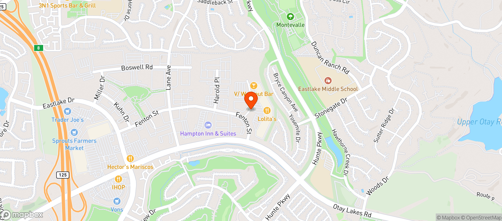 Map showing The Search Bar