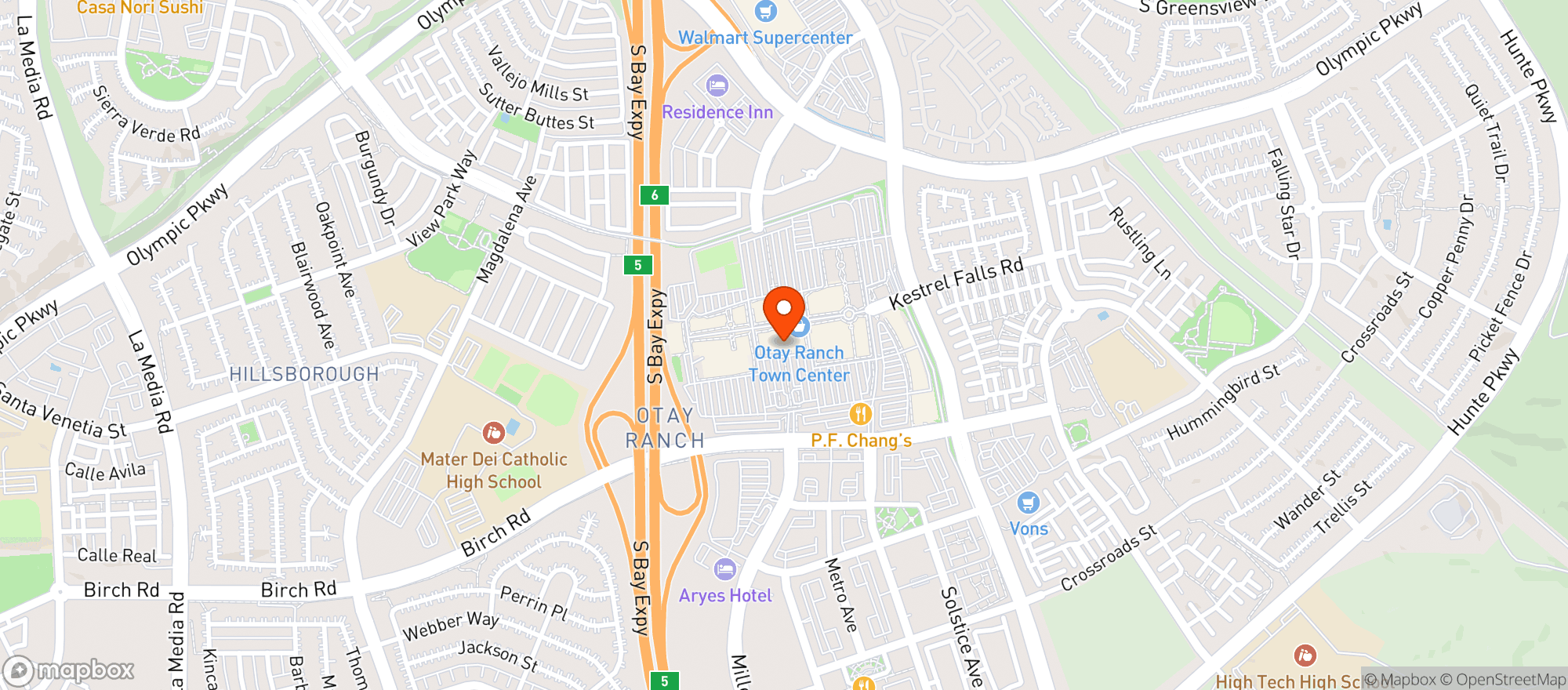Map showing Cheesecake Factory