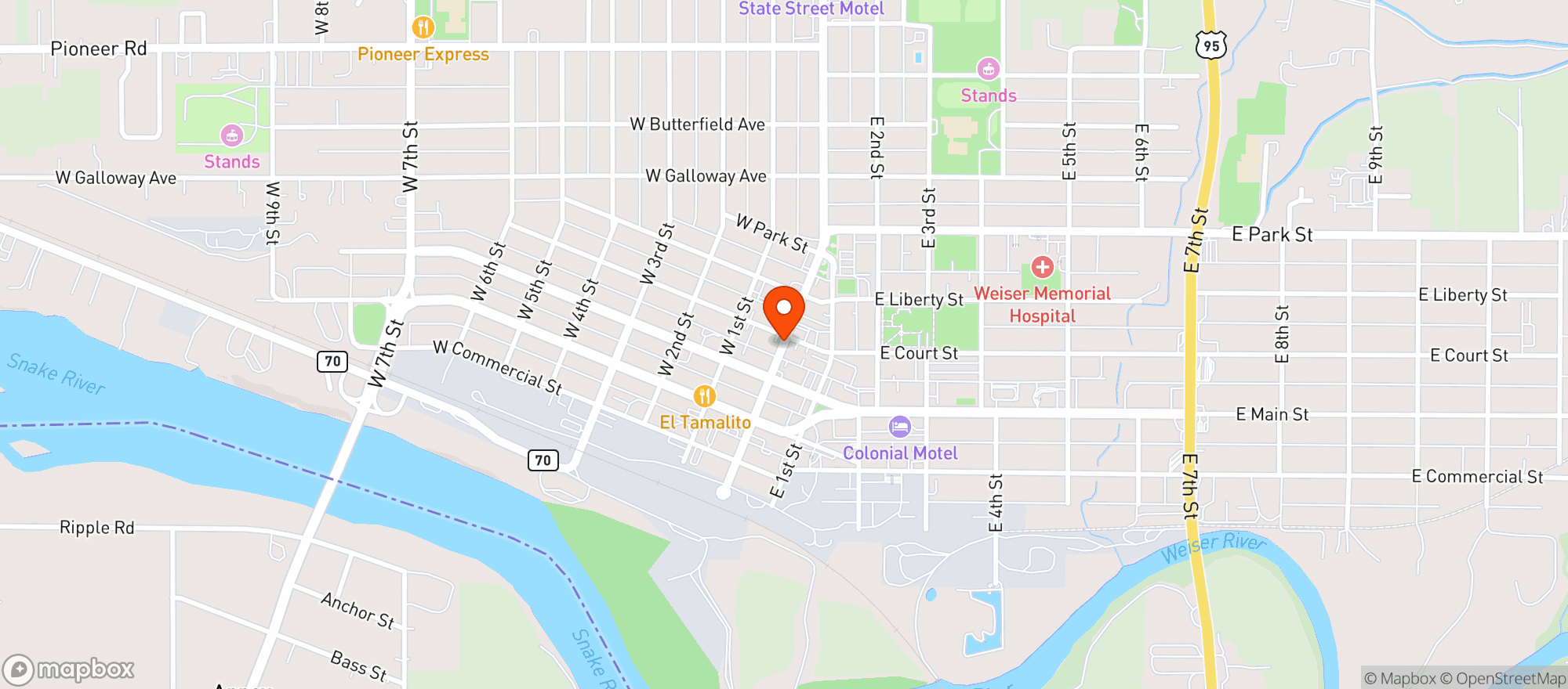 Map showing Ruszonis Pizzeria