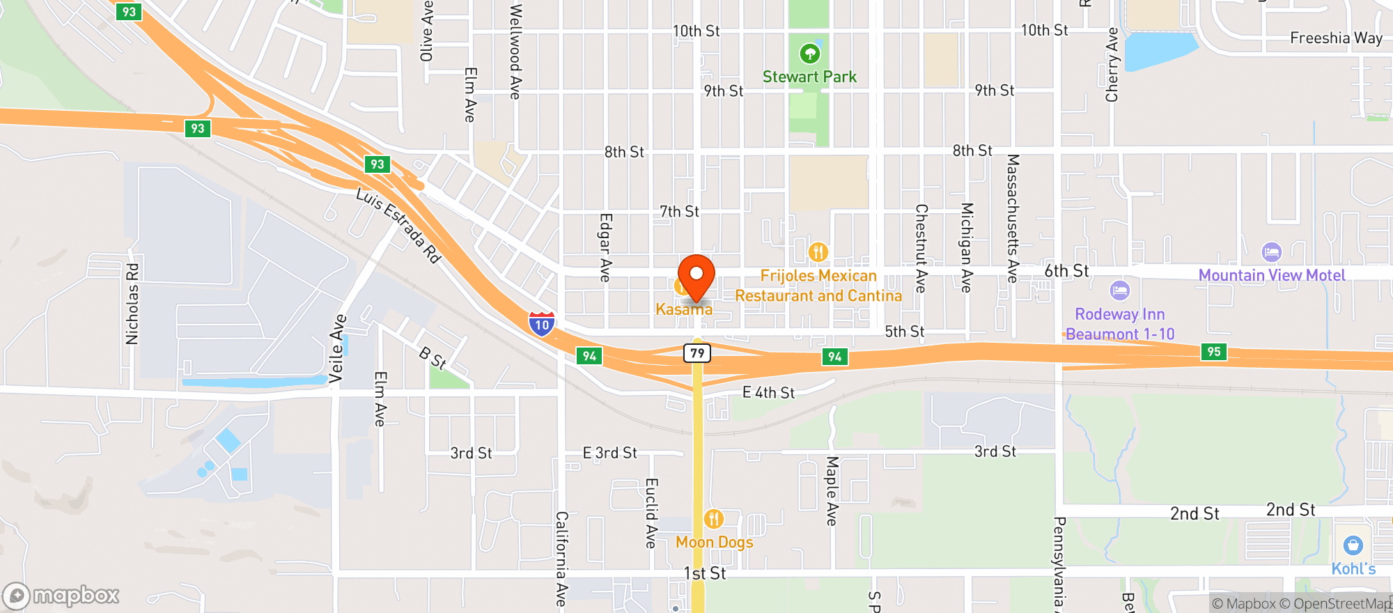 Map showing El Rancho Liquors