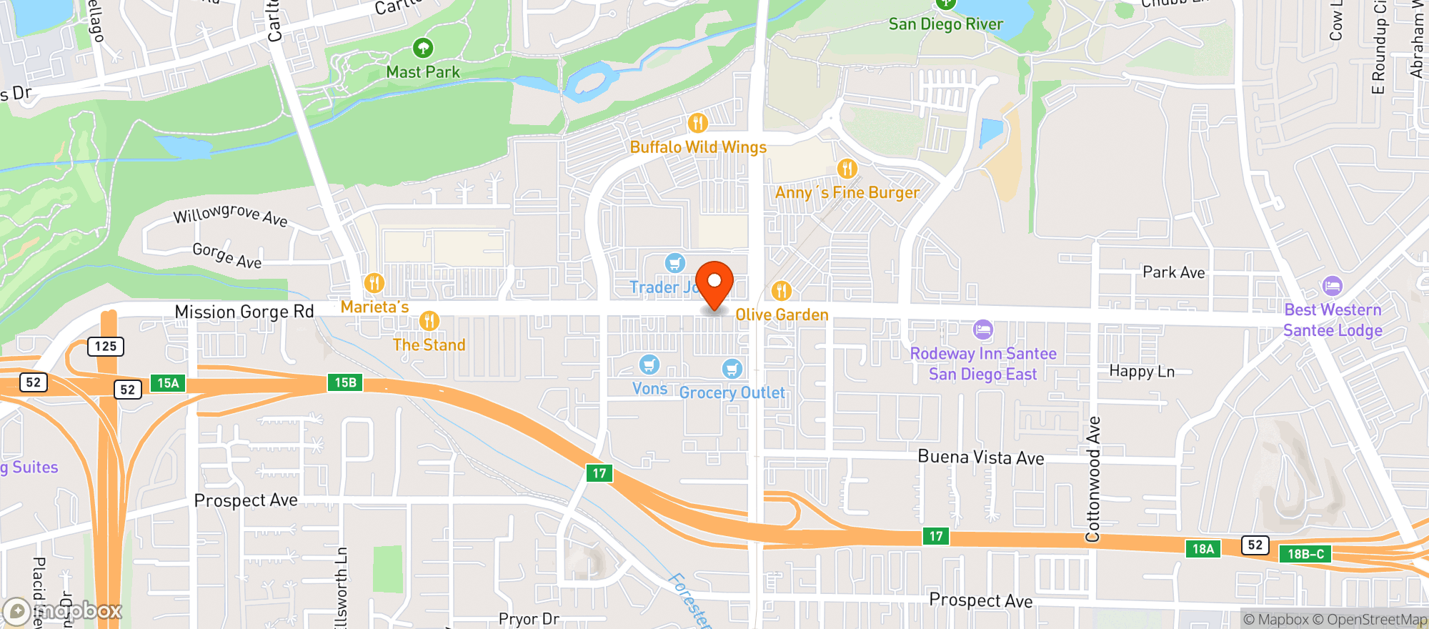 Map showing BevMo