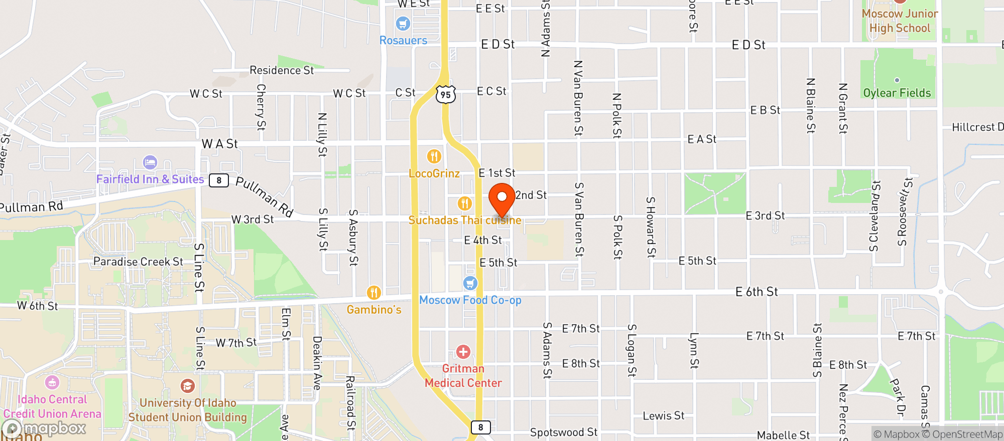 Map showing Third Street Market Place