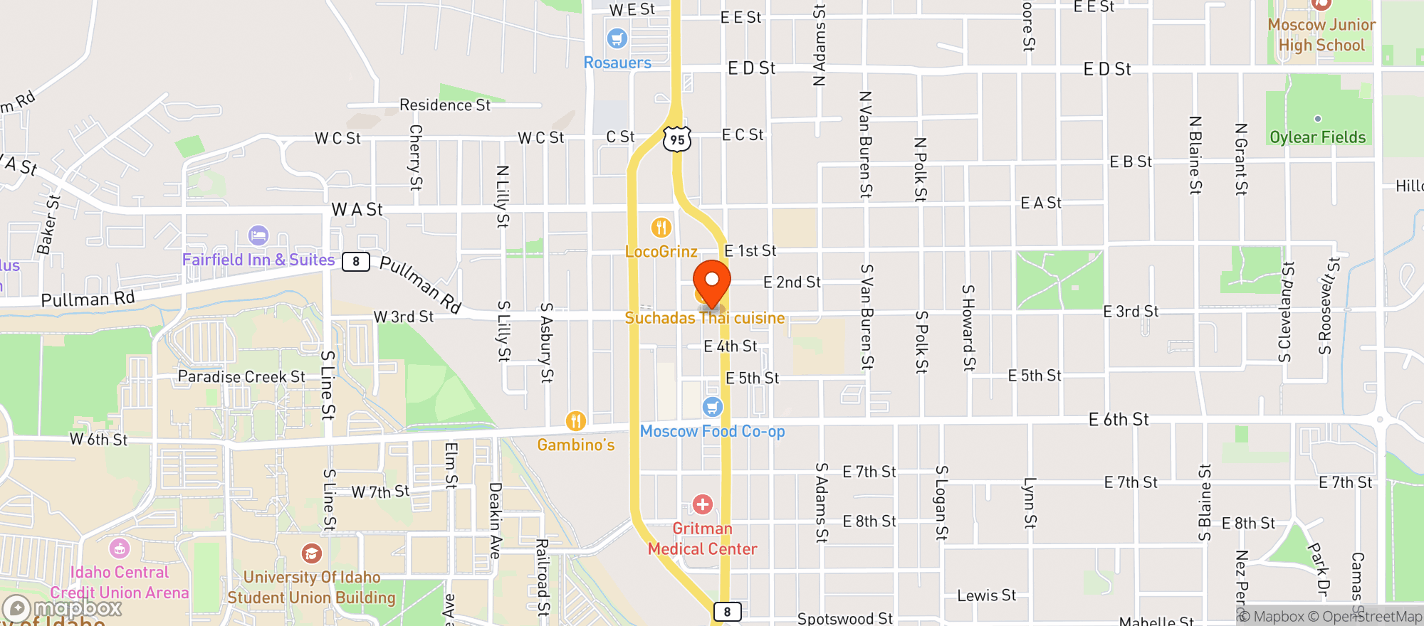 Map showing Safeway