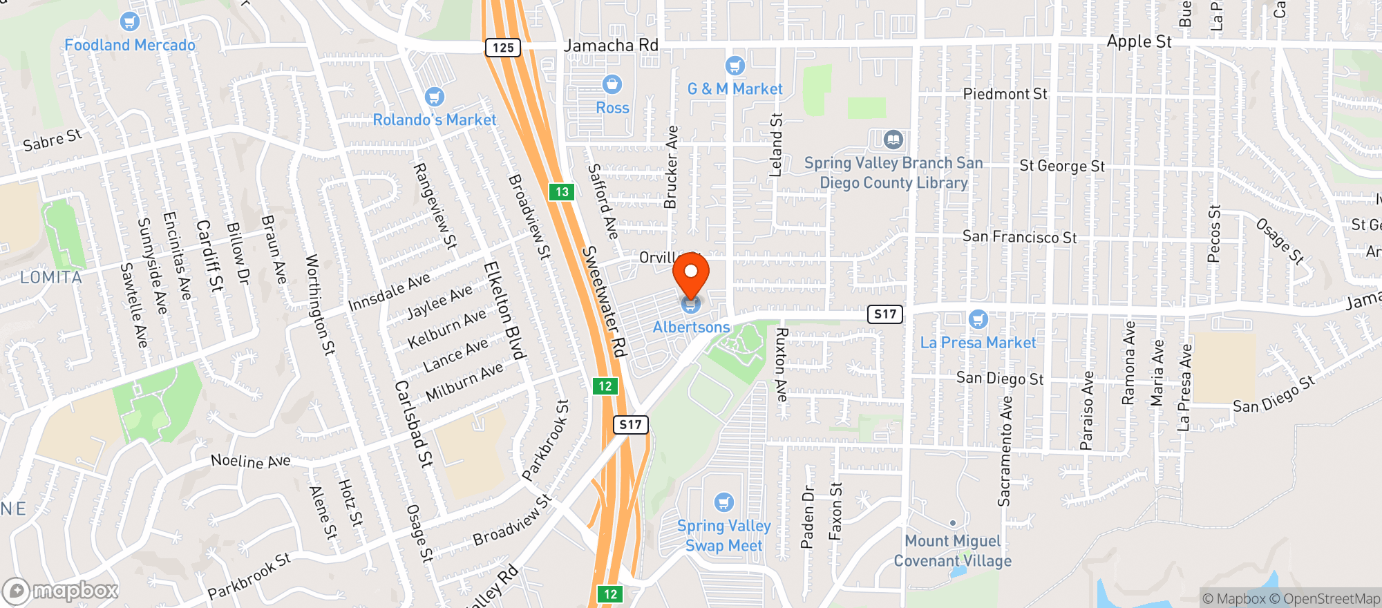 Map showing Albertsons