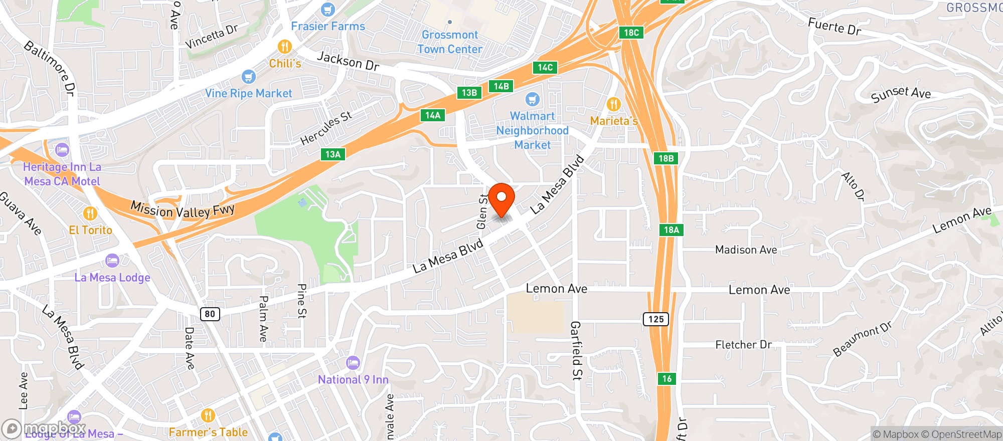 Map showing The Hills Loca Pub