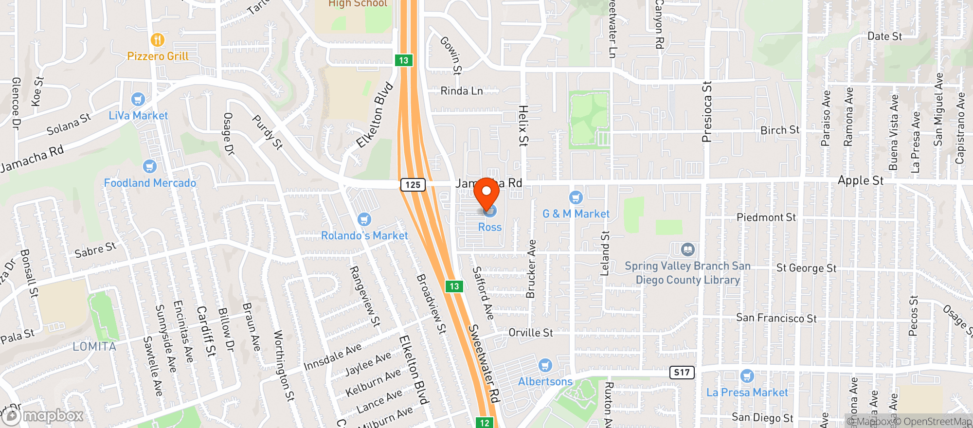 Map showing Target Store