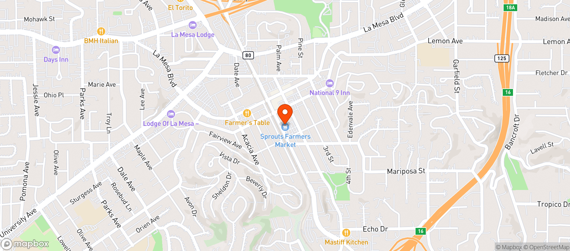 Map showing Sprouts Farmers Market