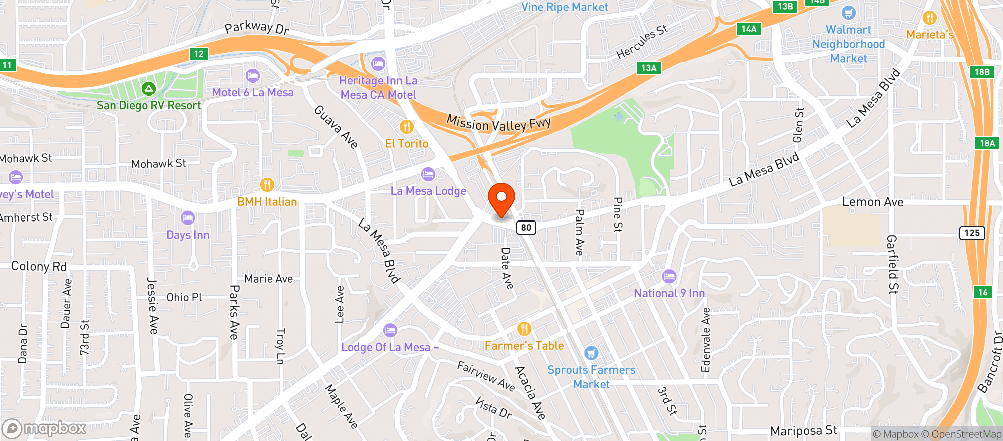 Map showing American Legion