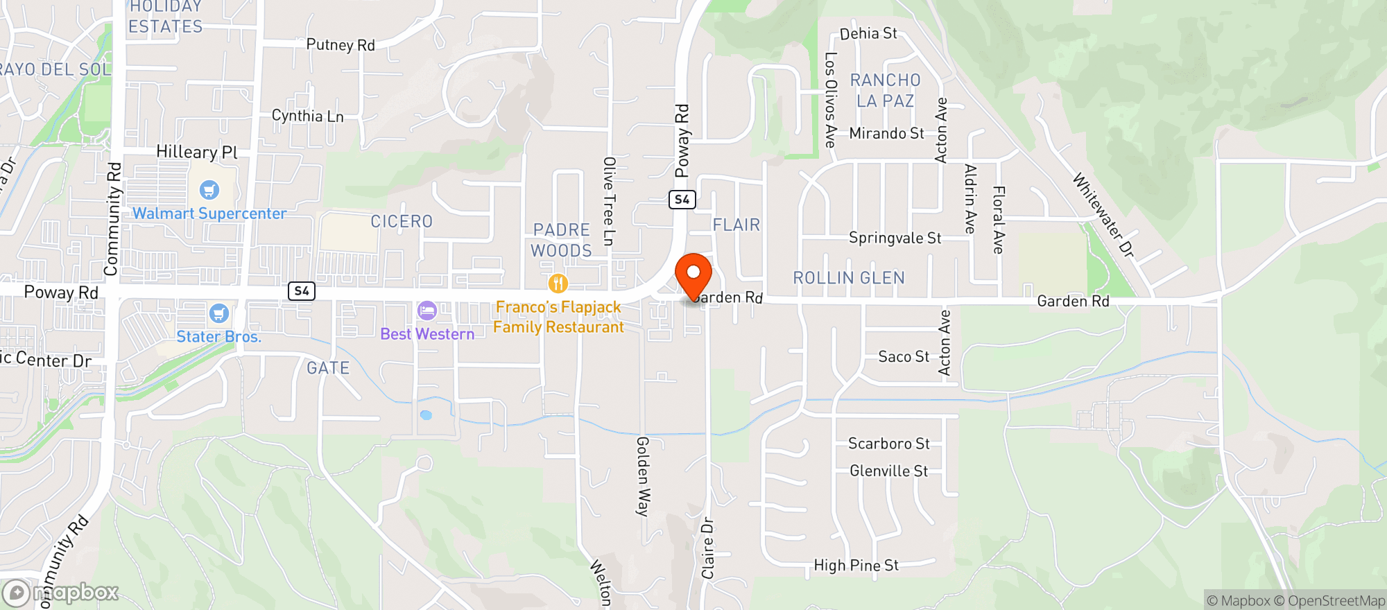 Map showing California Keg & Liquor