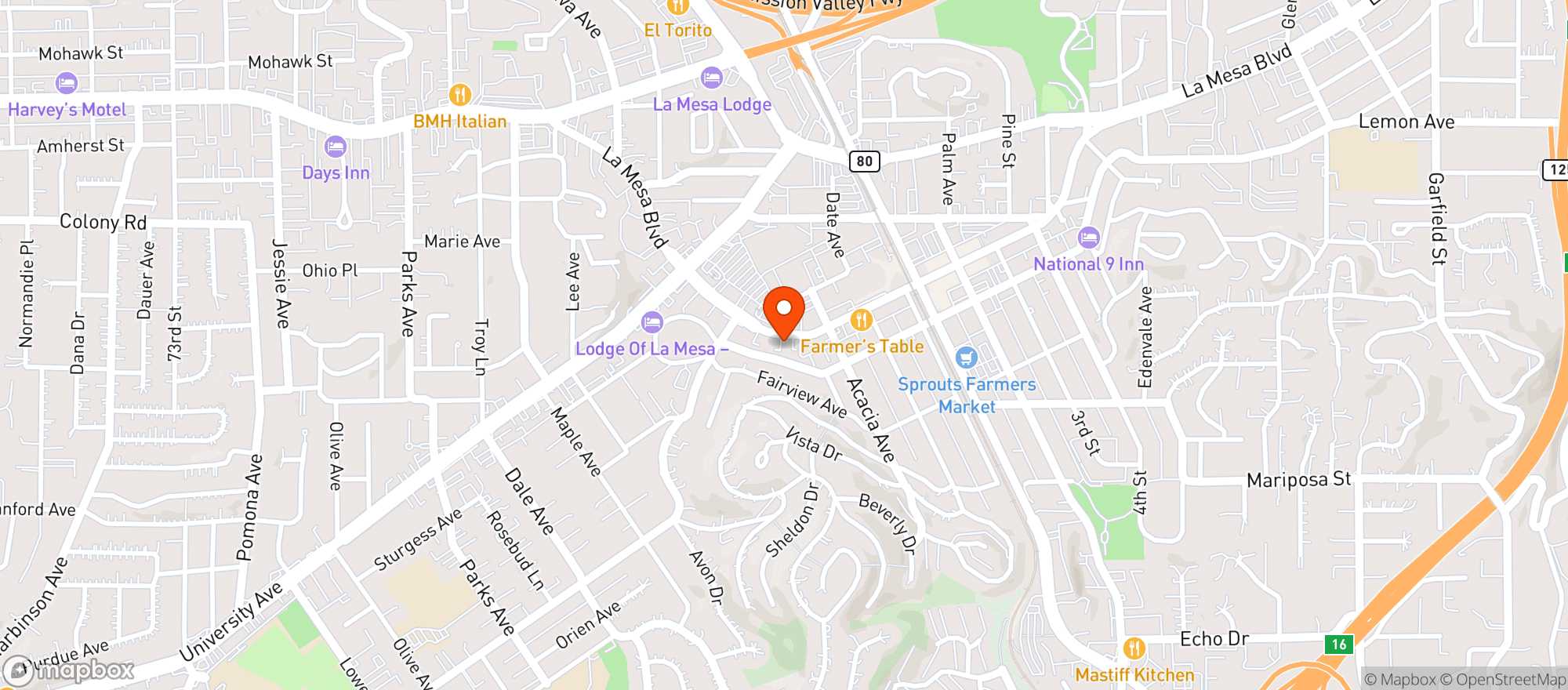 Map showing Bumble Bee Botanicals