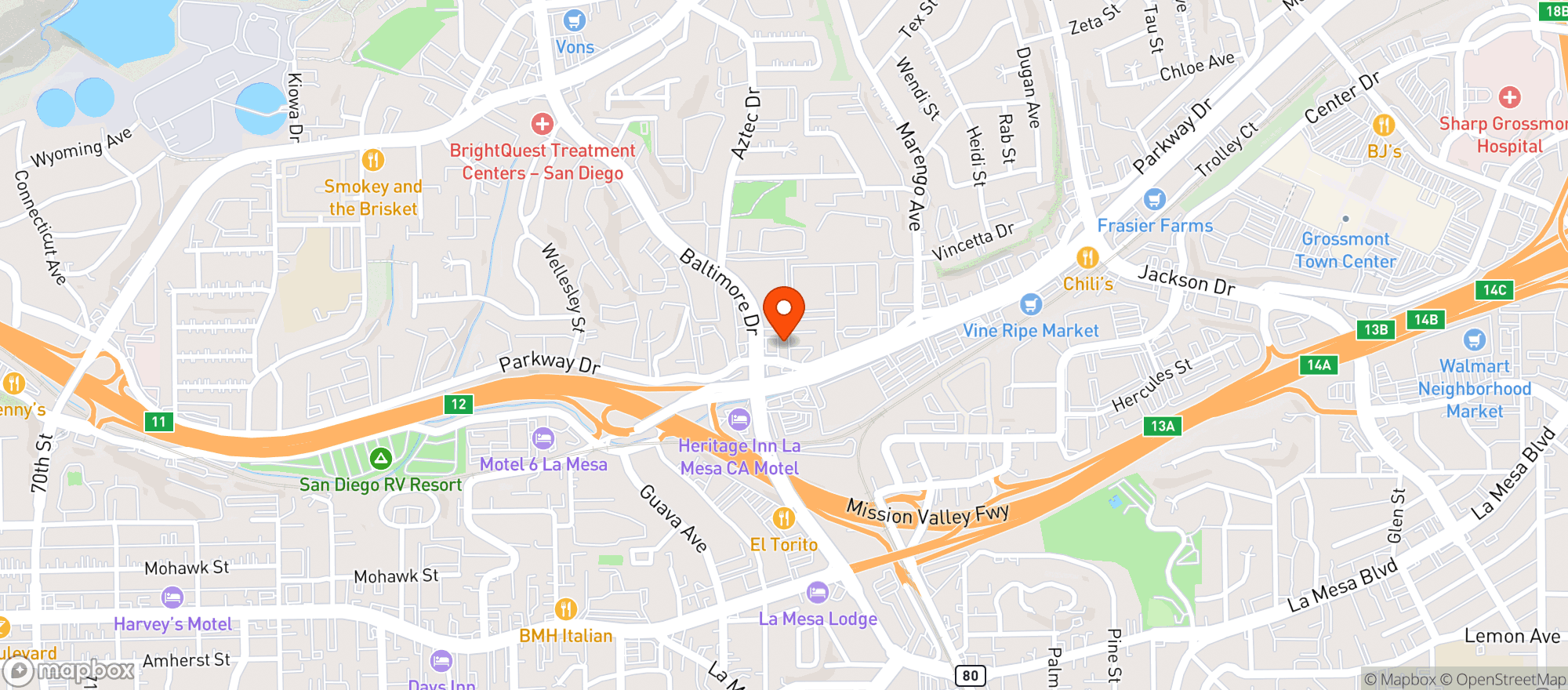 Map showing 7 Eleven