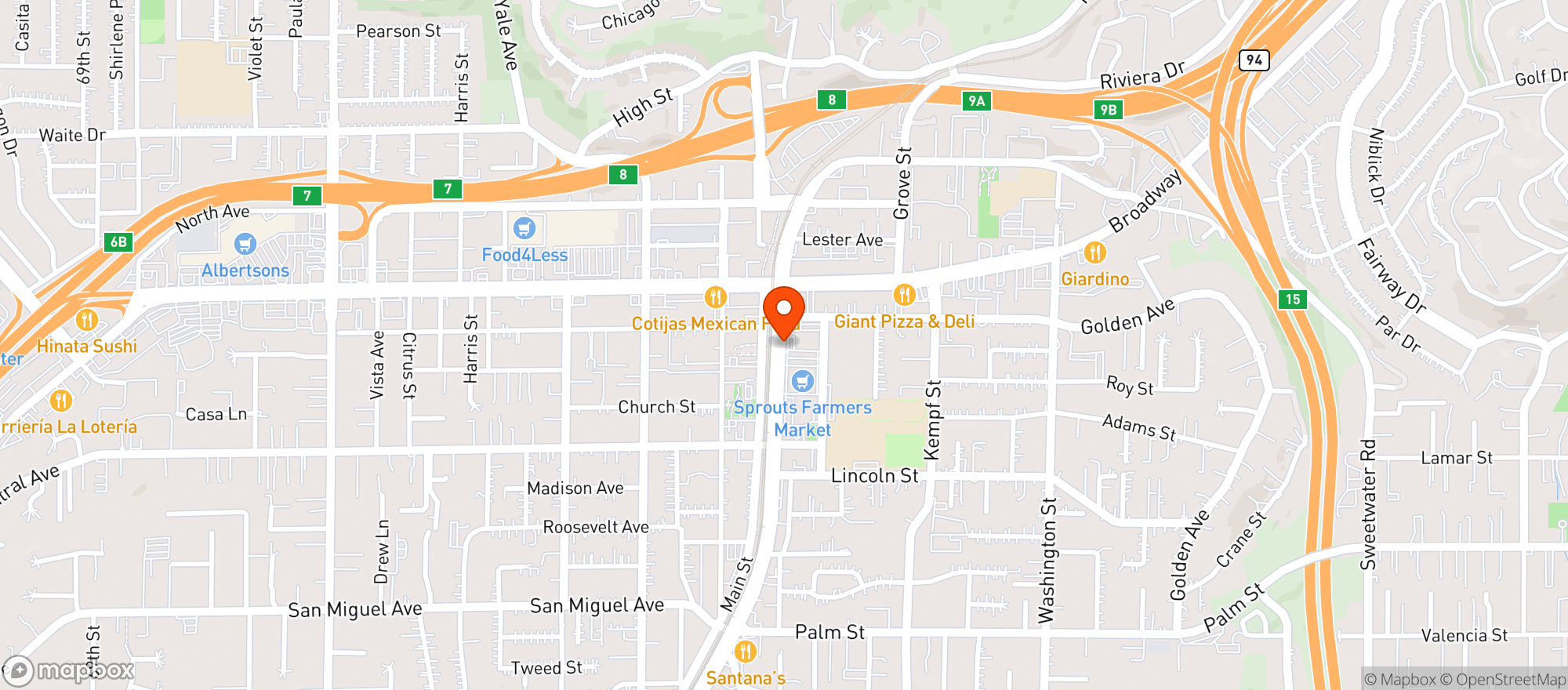 Map showing Sprouts Farmers Market