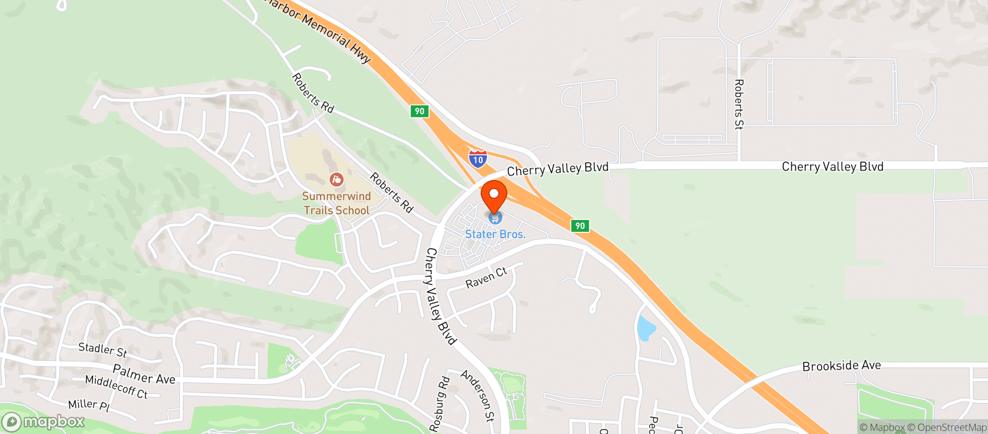 Map showing Stater Bros Markets #205