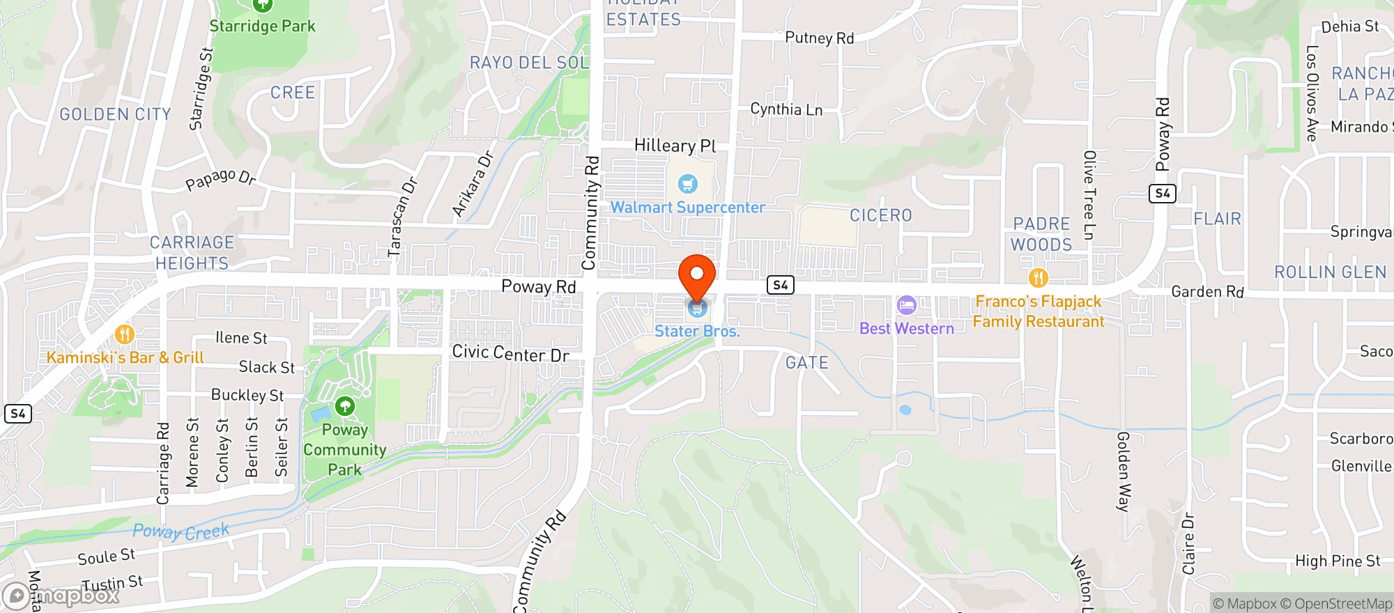 Map showing Stater Bros Markets #162