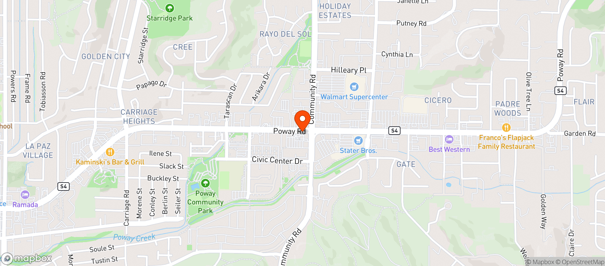 Map showing Mainstream Bar & Grill
